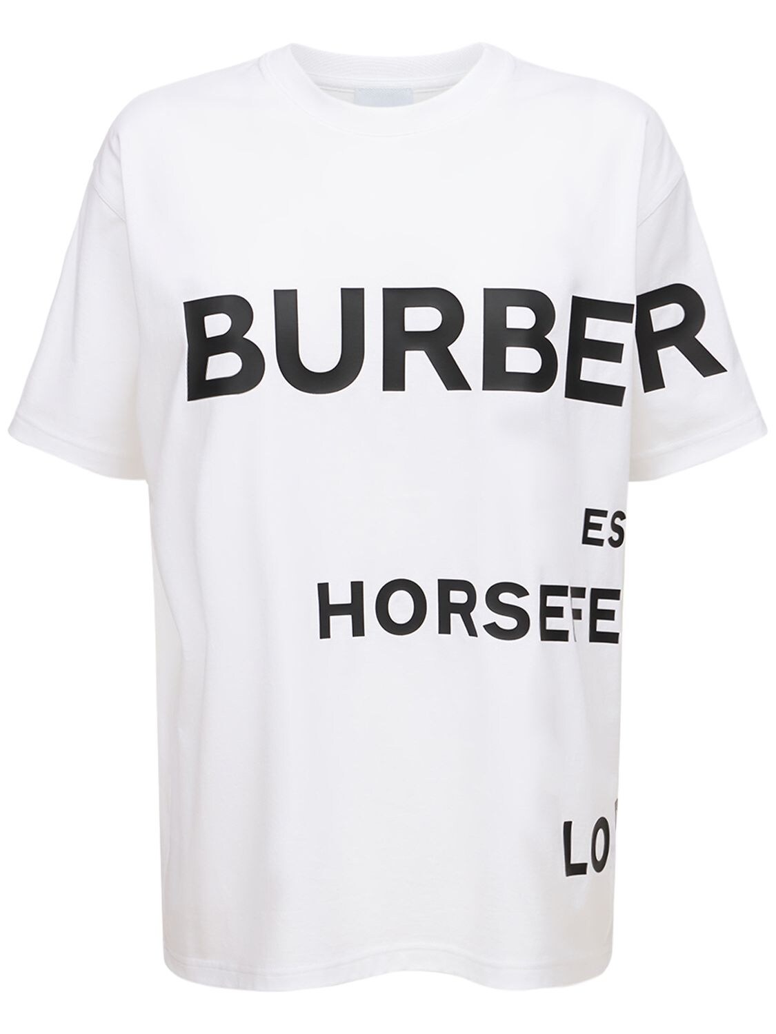 Burberry Carrick Horseferry Print Oversized T-shirt In White 
