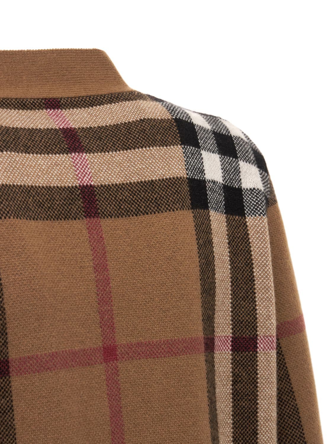 Shop Burberry Willah Check Wool & Cashmere Cardigan In Birch Brown