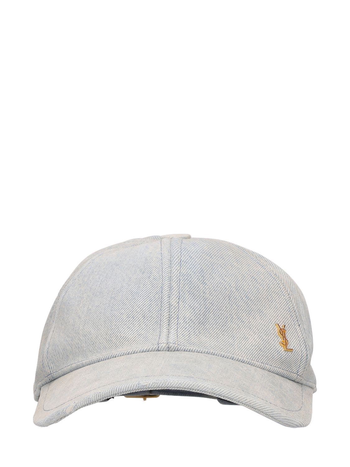 SAINT LAURENT Embellished denim baseball cap