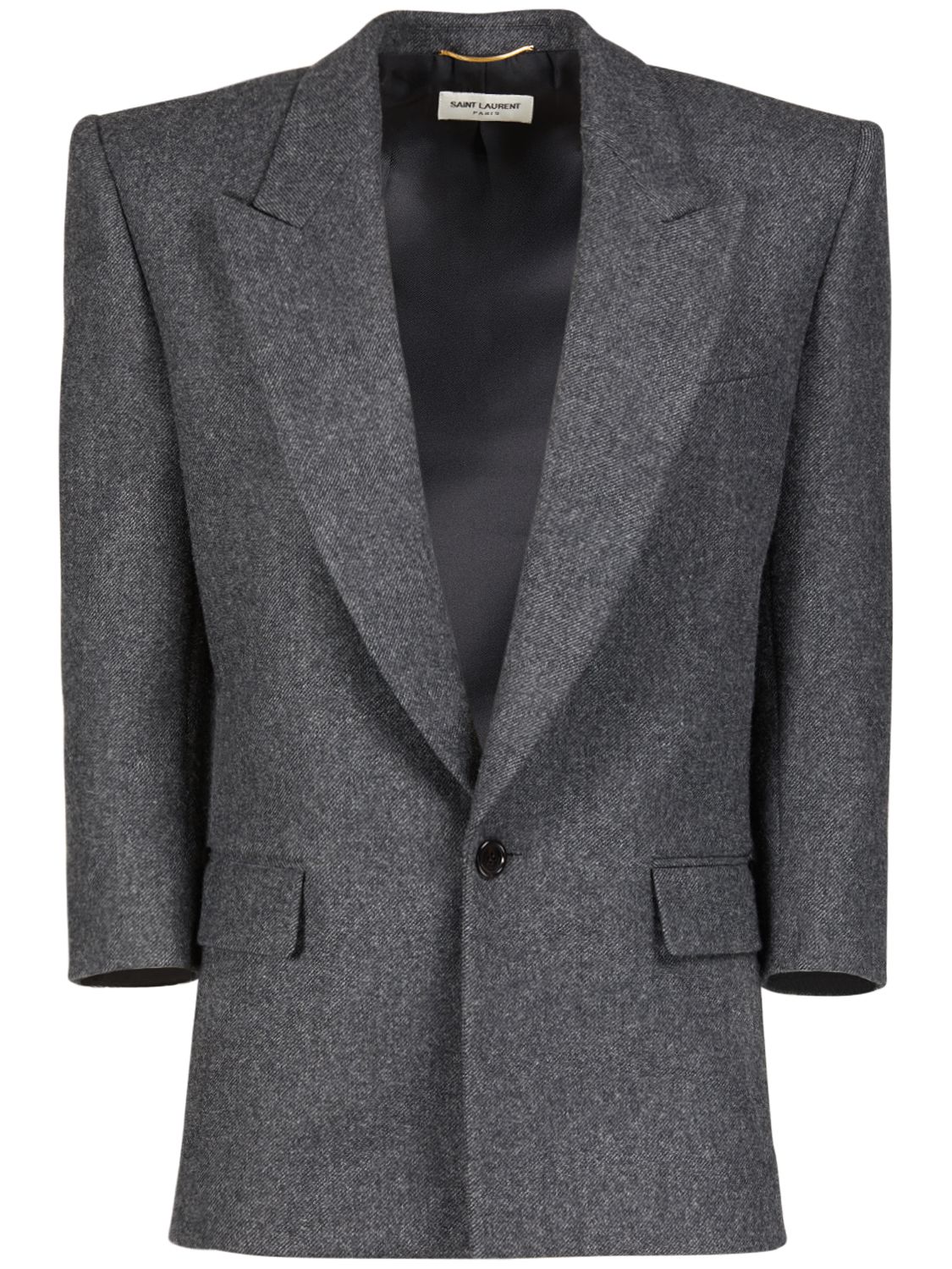 Saint Laurent Wool Jacket In Gris Chine