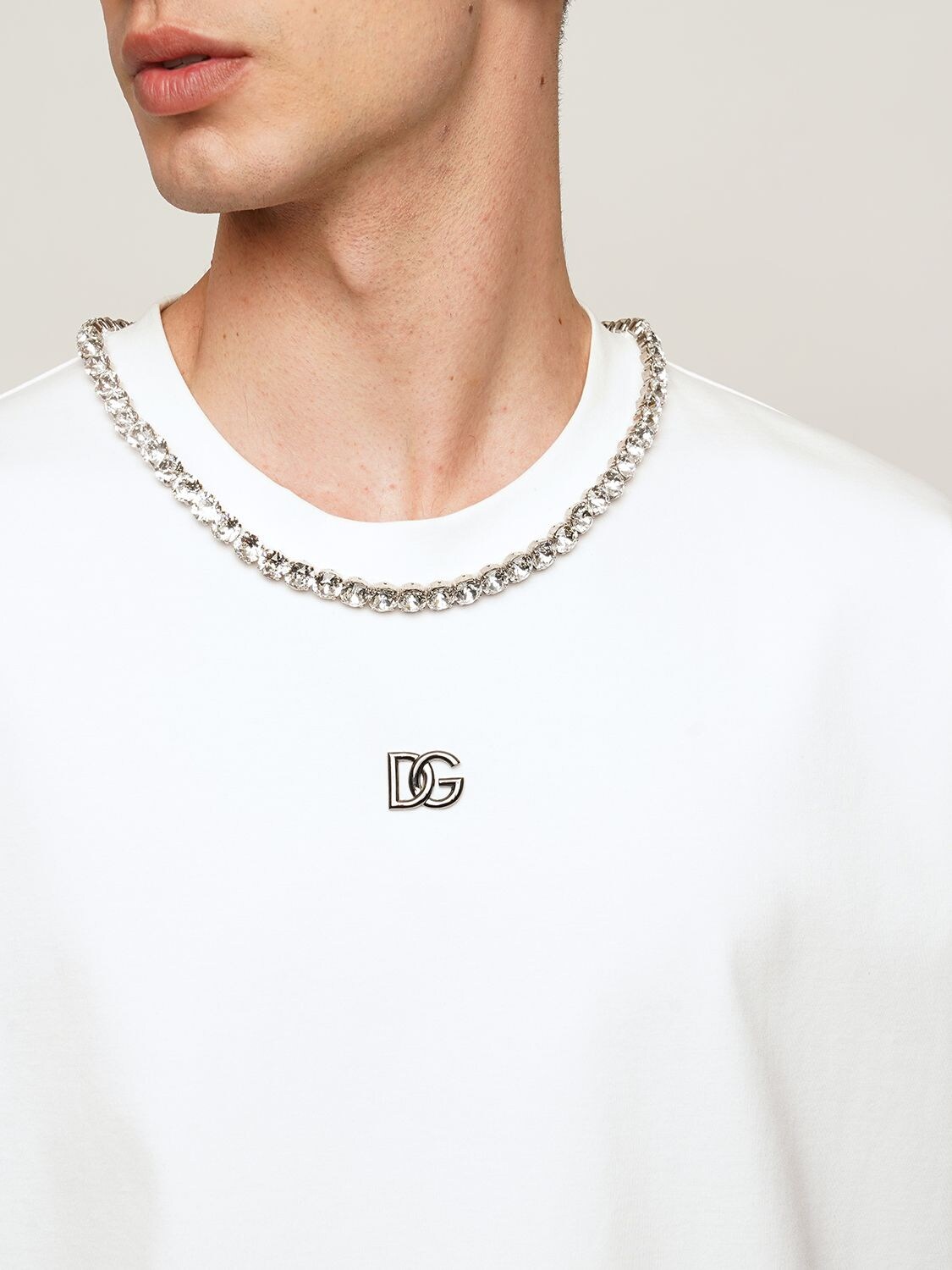 Louis Vuitton White Chain-Collar T-Shirt