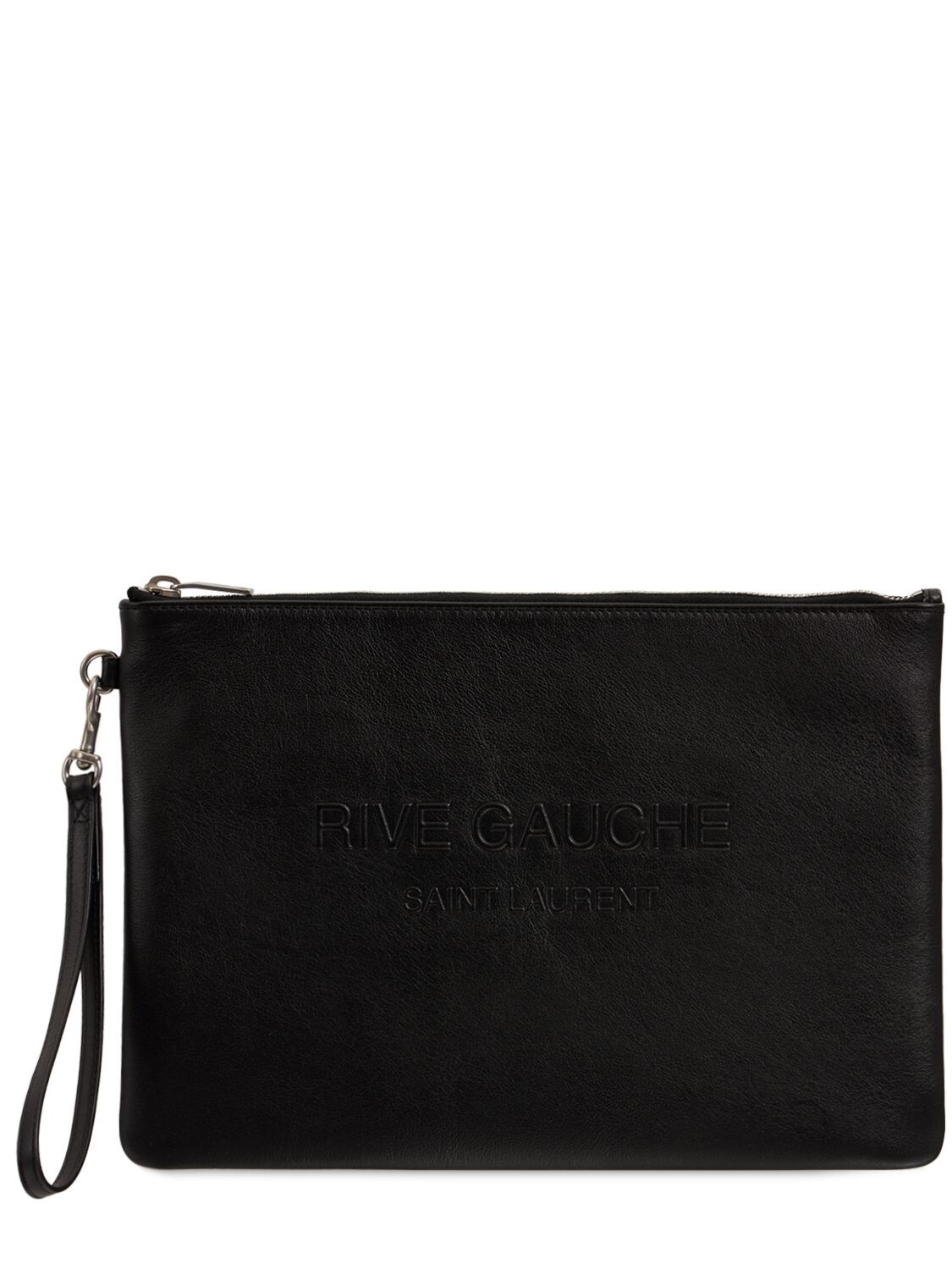 Logo Leather Zip Pouch