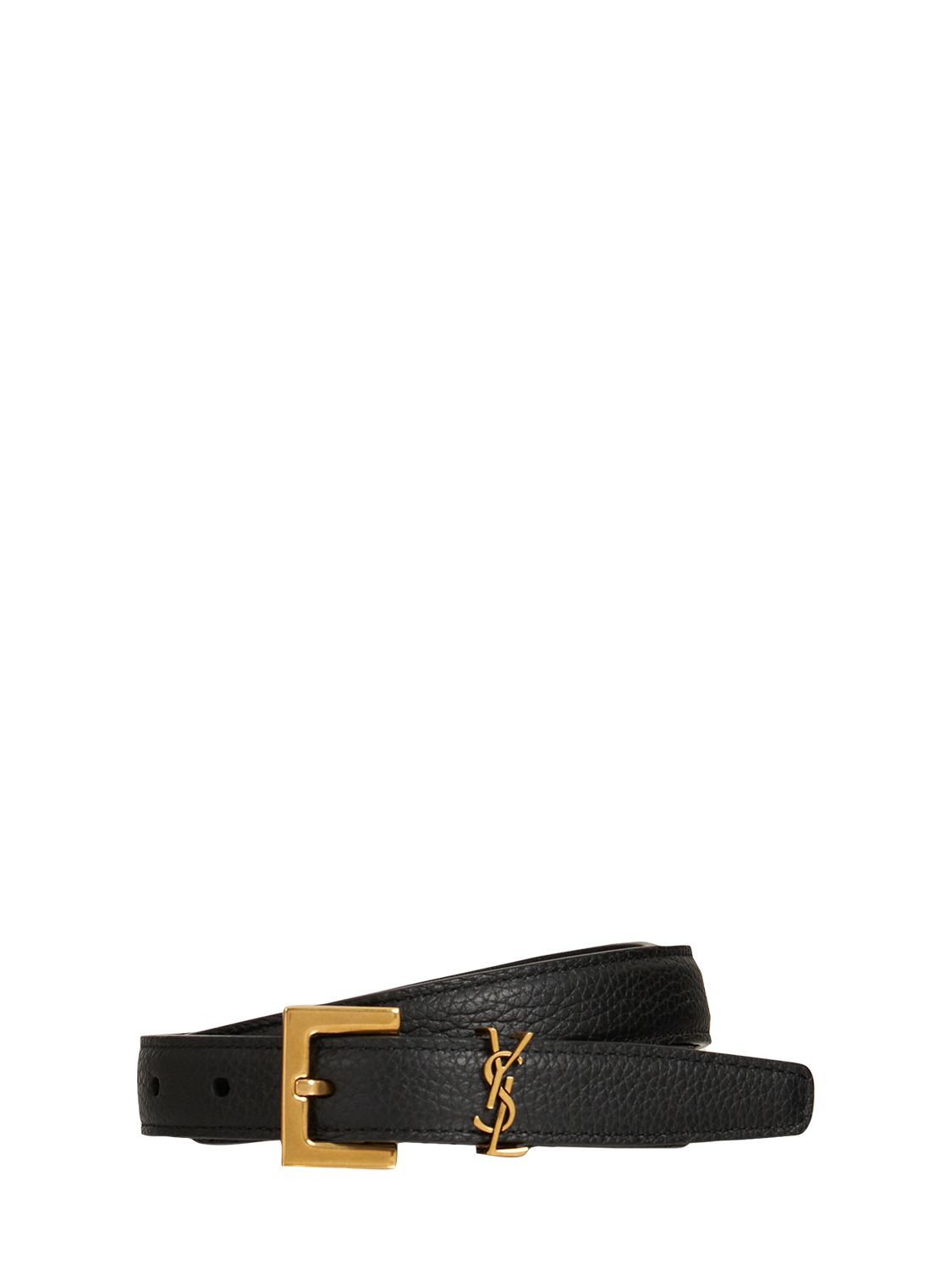 2cm ysl textured leather belt 
