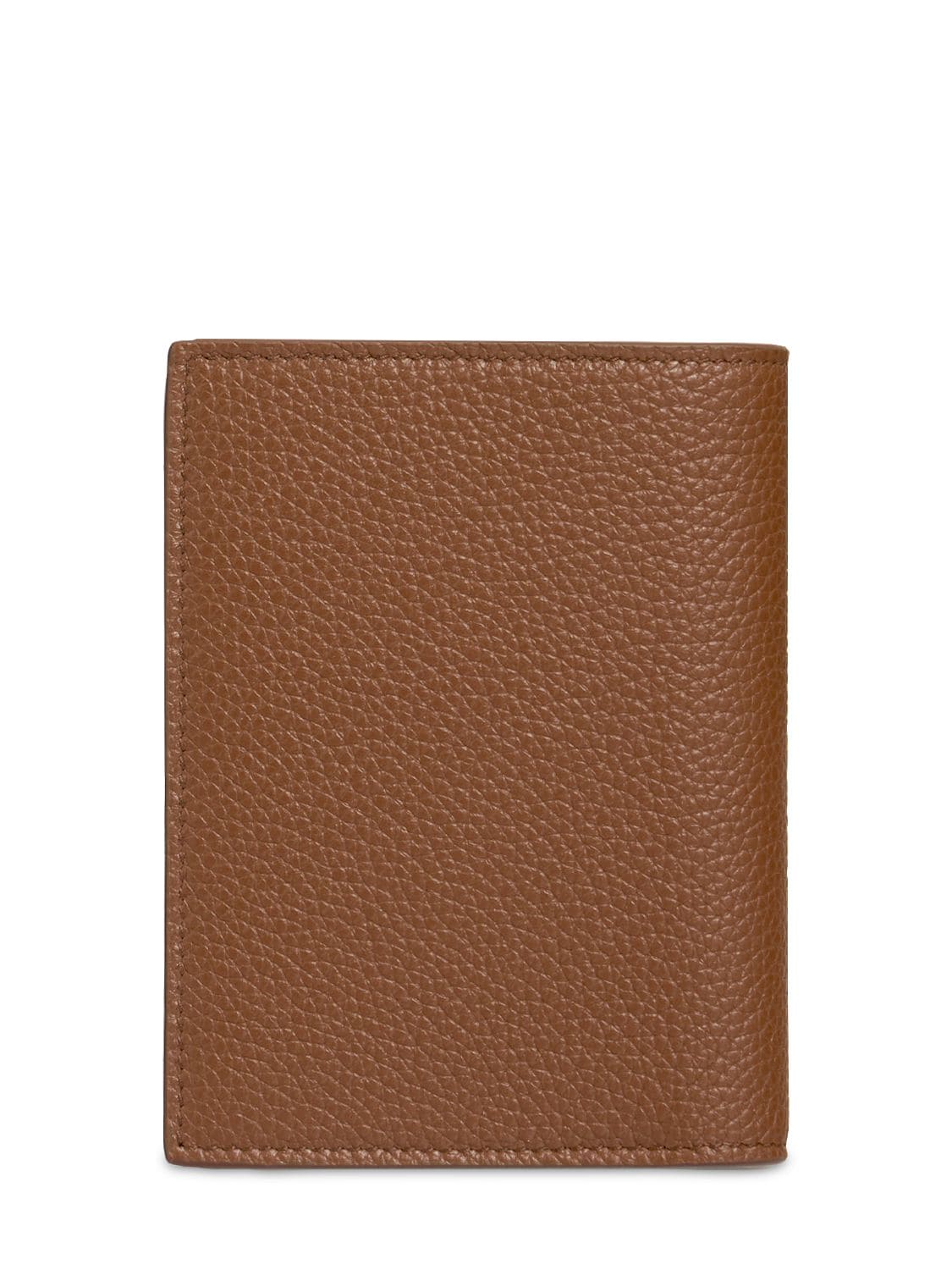 Shop Saint Laurent Logo Leather Wallet In Toasted Brown