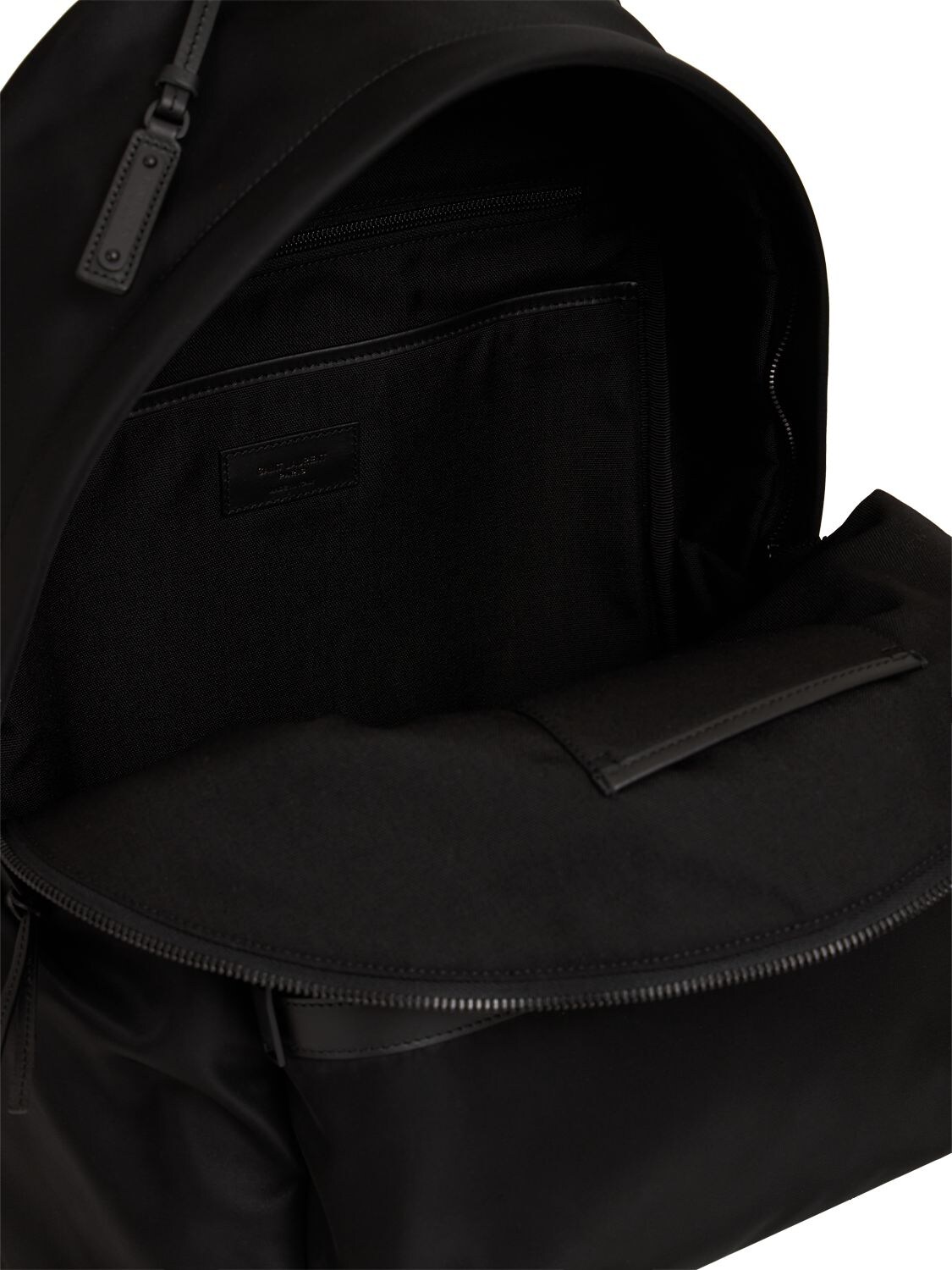 Shop Saint Laurent Monogram Nylon & Leather Backpack In Schwarz