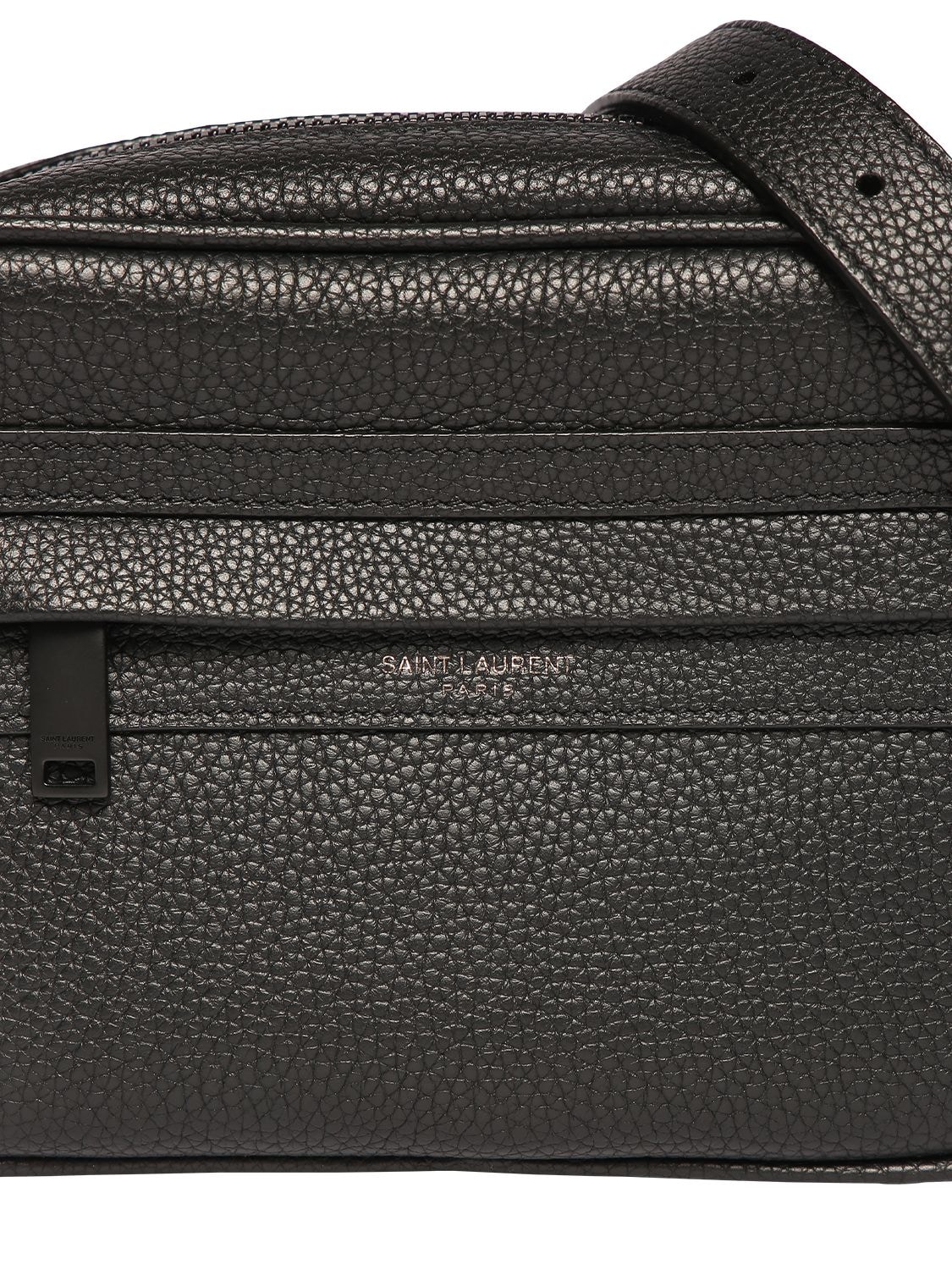 Saint Laurent Monogram Small Textured Leather Camera Bag in Natural