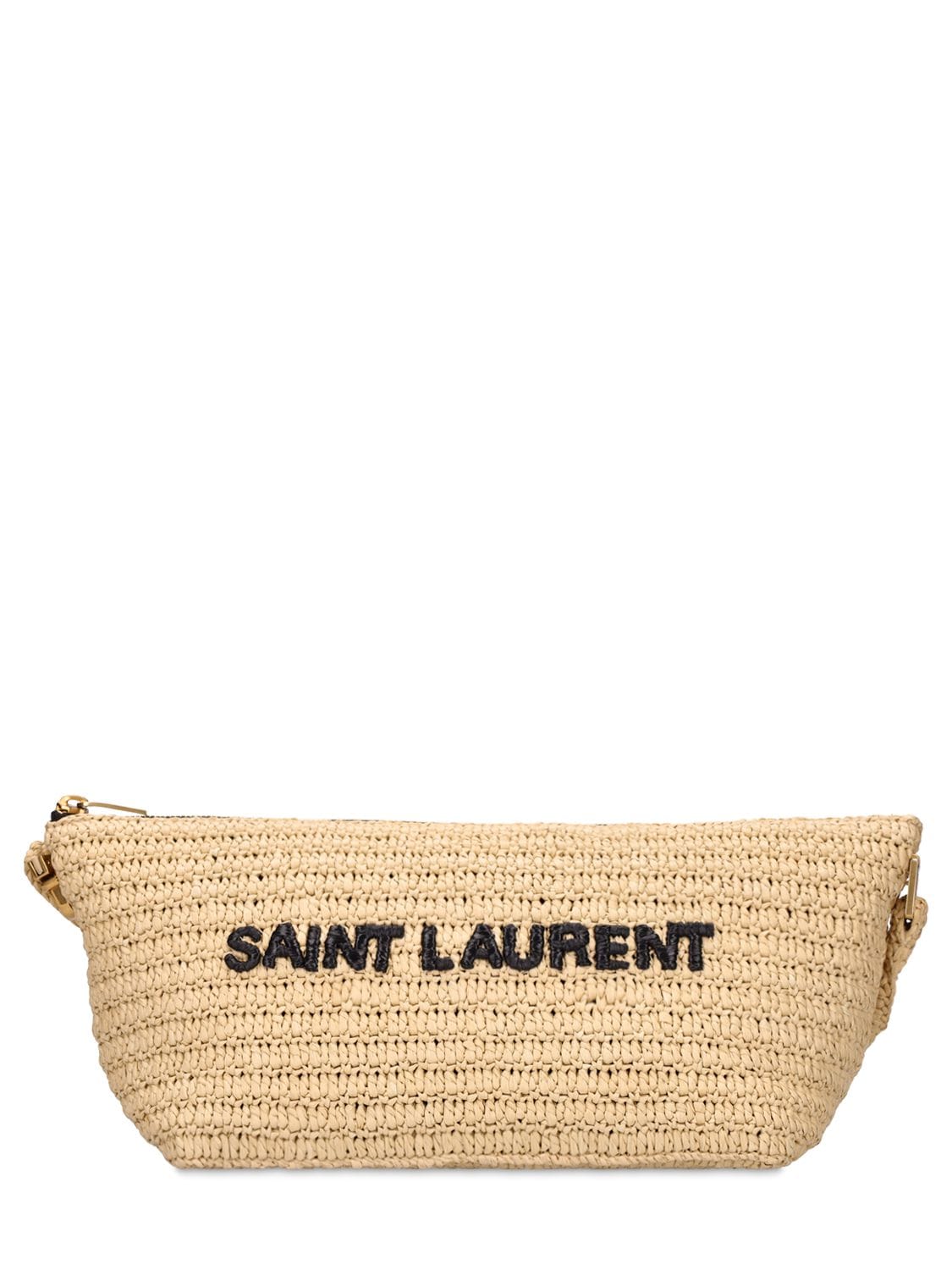 Saint Laurent Tuc Raffia Effect Crossbody Bag In Natural
