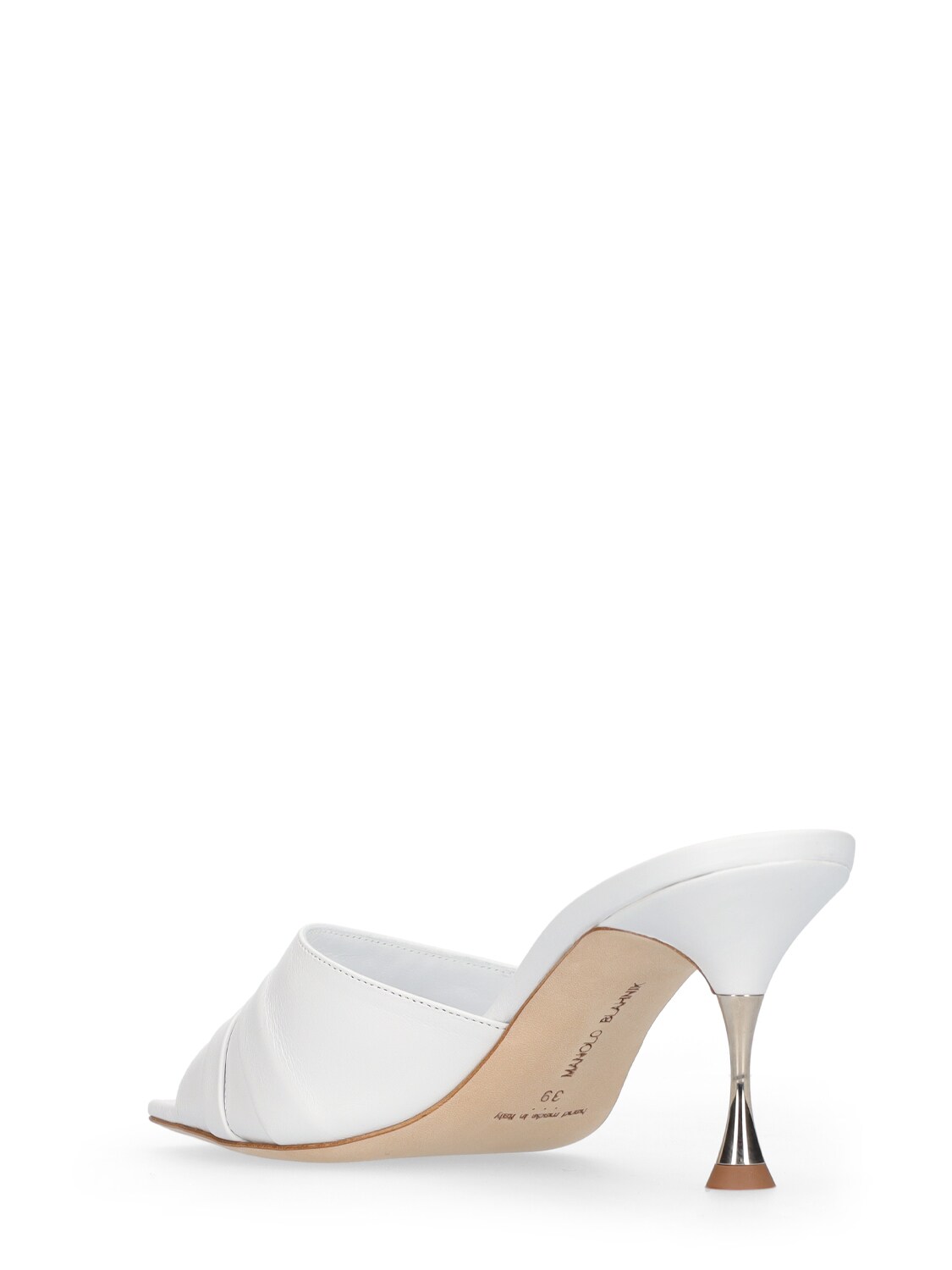 70mm Picoux Leather Mules In White