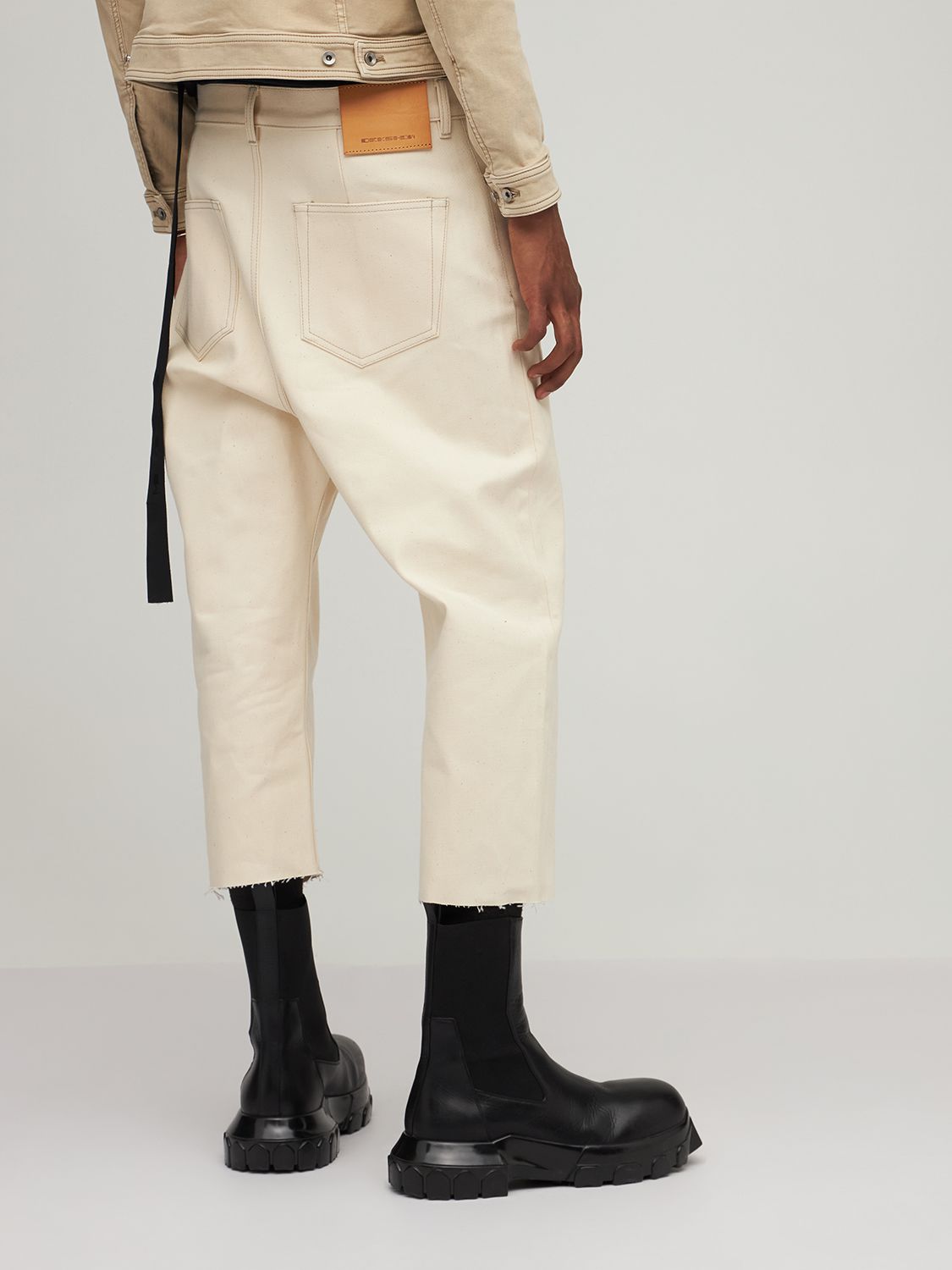 Rick Owens Bolan Cropped Bootcut Jeans In Natural | ModeSens