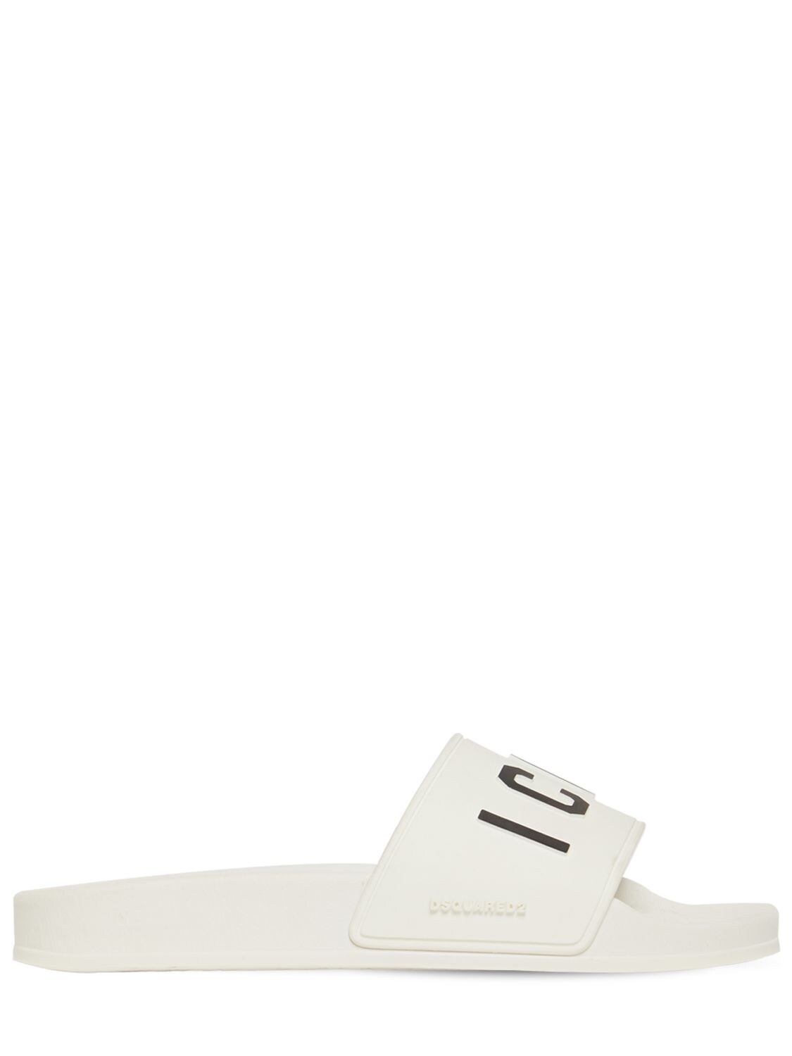 Dsquared2 10mm Icon Rubber Slides In 화이트