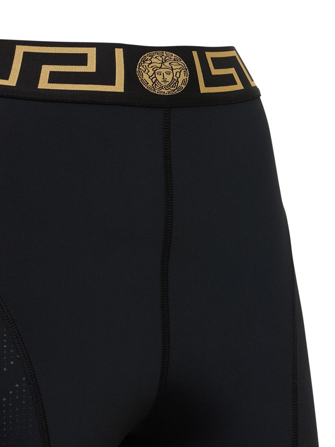 Versace Greek Logo Bike Shorts In Black | ModeSens