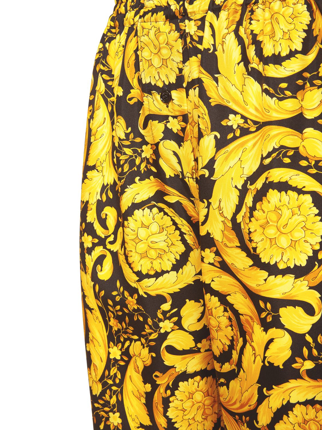 VERSACE BAROCCO PRINT SILK TWILL PANTS 