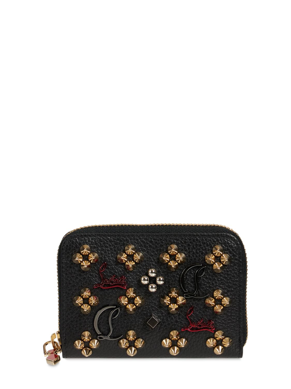 Christian Louboutin - Panettone studded leather coin purse - Black ...