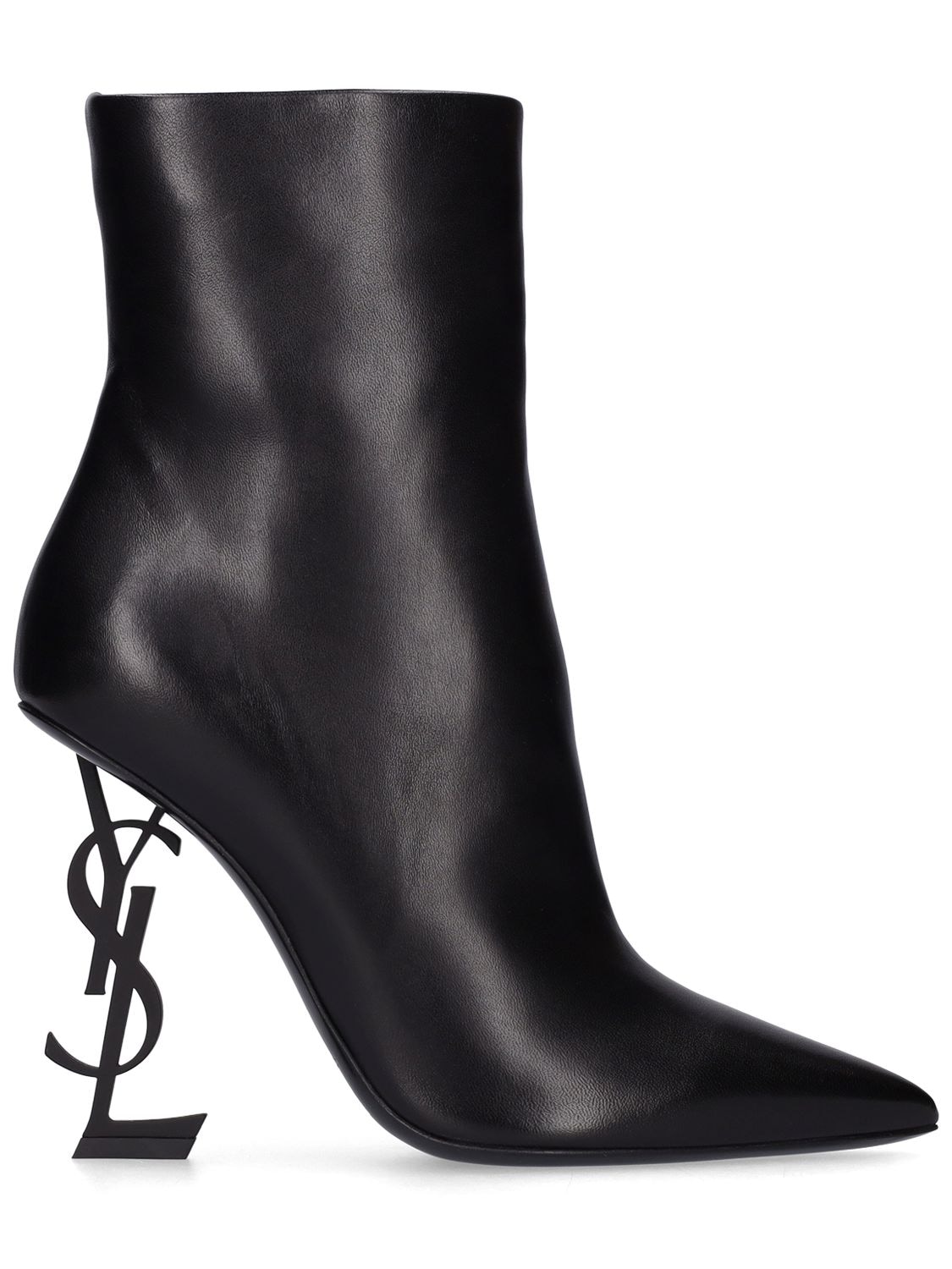 Saint Laurent 110mm Opyum Leather Boots In Black