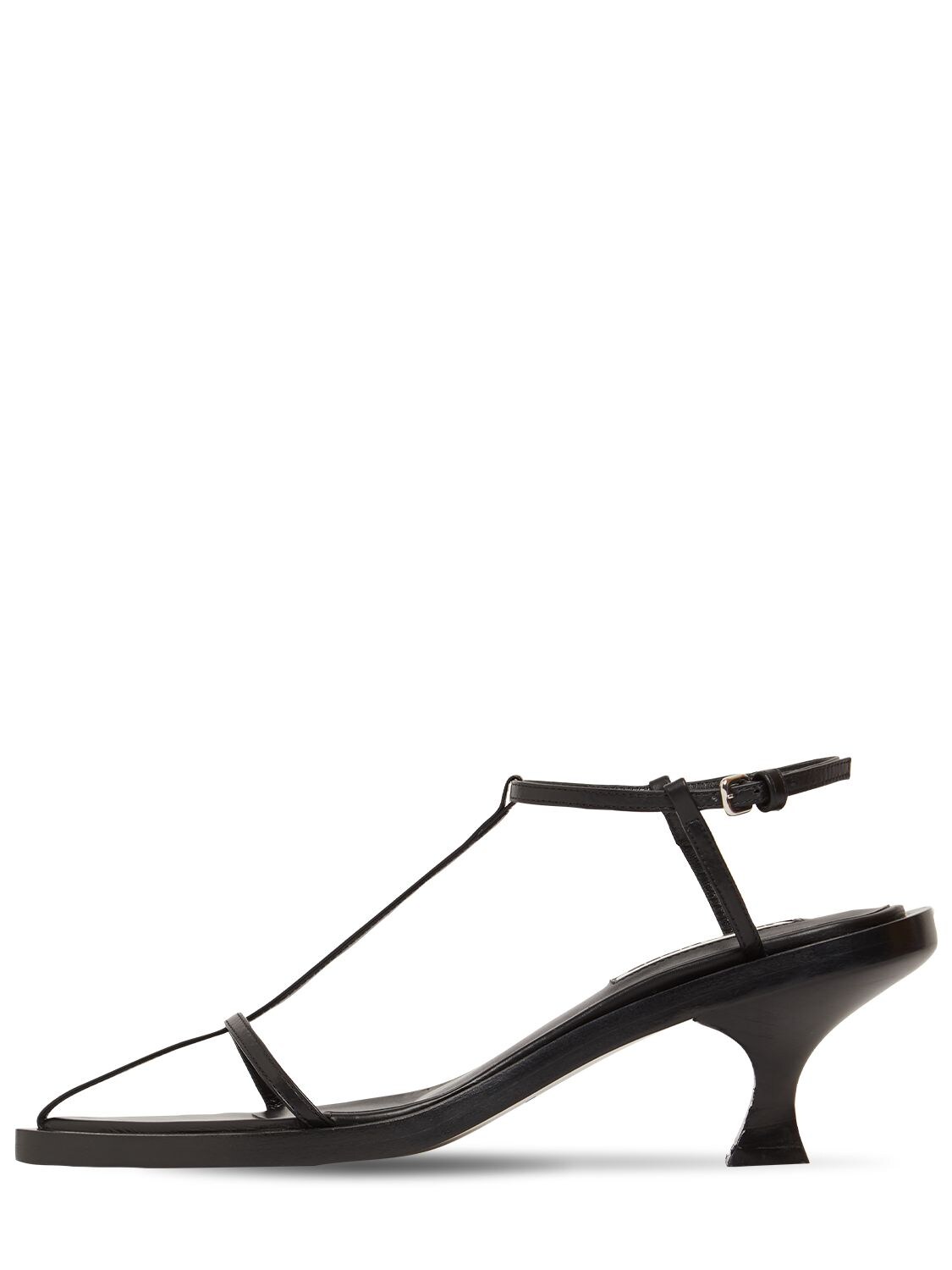Jil Sander - 65mm leather t-bar sandals - Black | Luisaviaroma