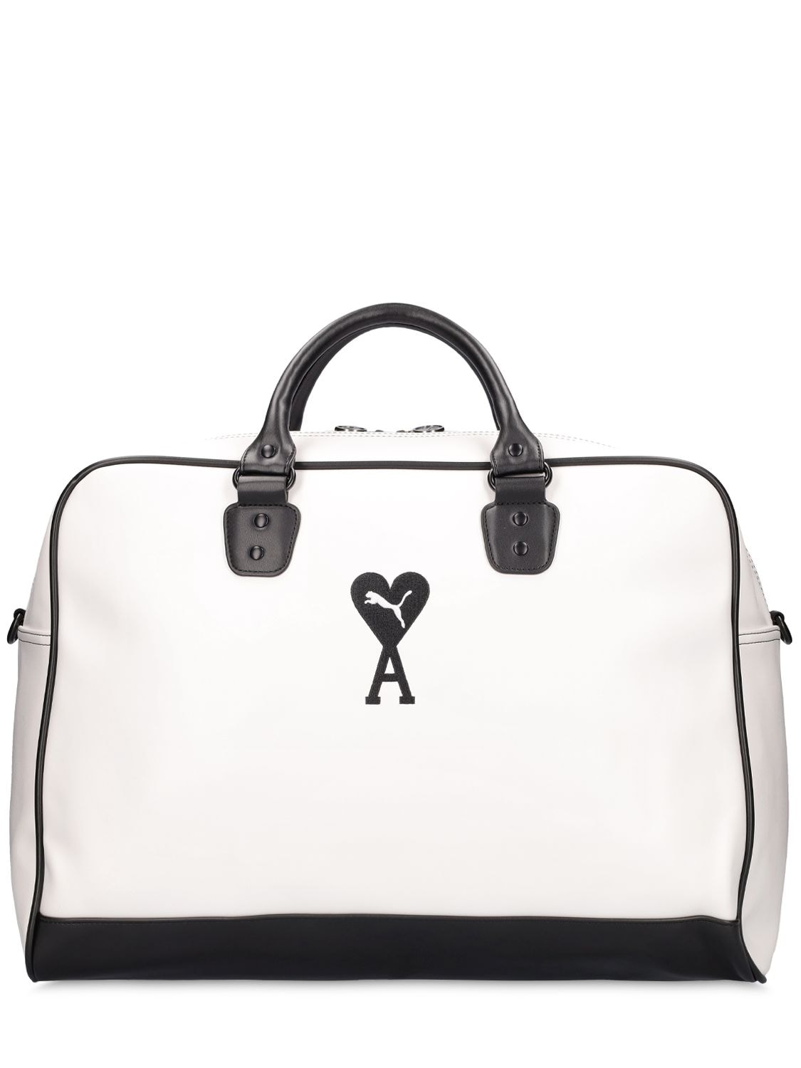 Puma Ami Grip Duffle Bag In White,black | ModeSens