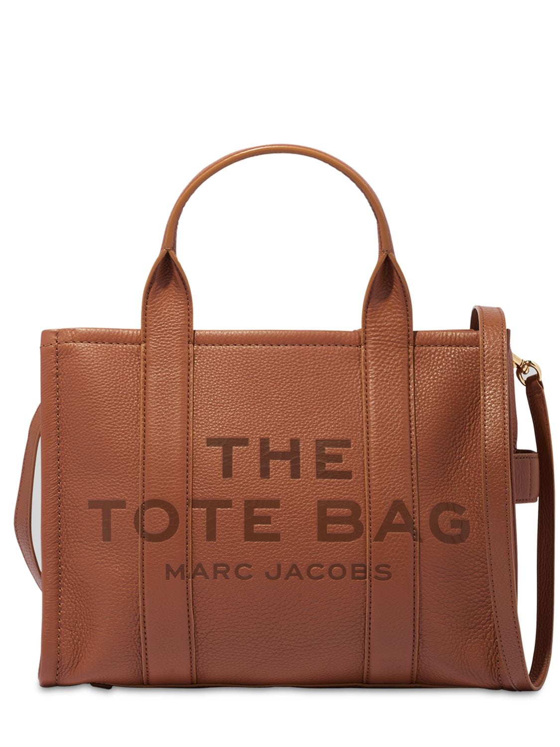 Marc Jacobs (the) Small Traveler Logo Leather Tote Bag In Brown