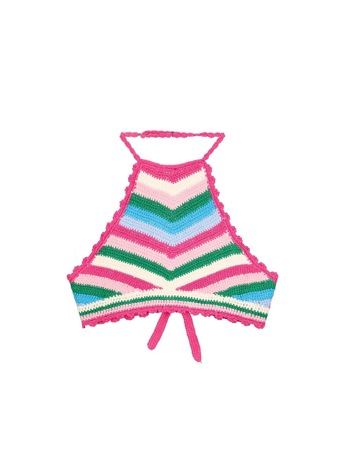 Striped Crocheted Cotton Halter Top Luisaviaroma Girls Clothing Tops Halterneck Tops 