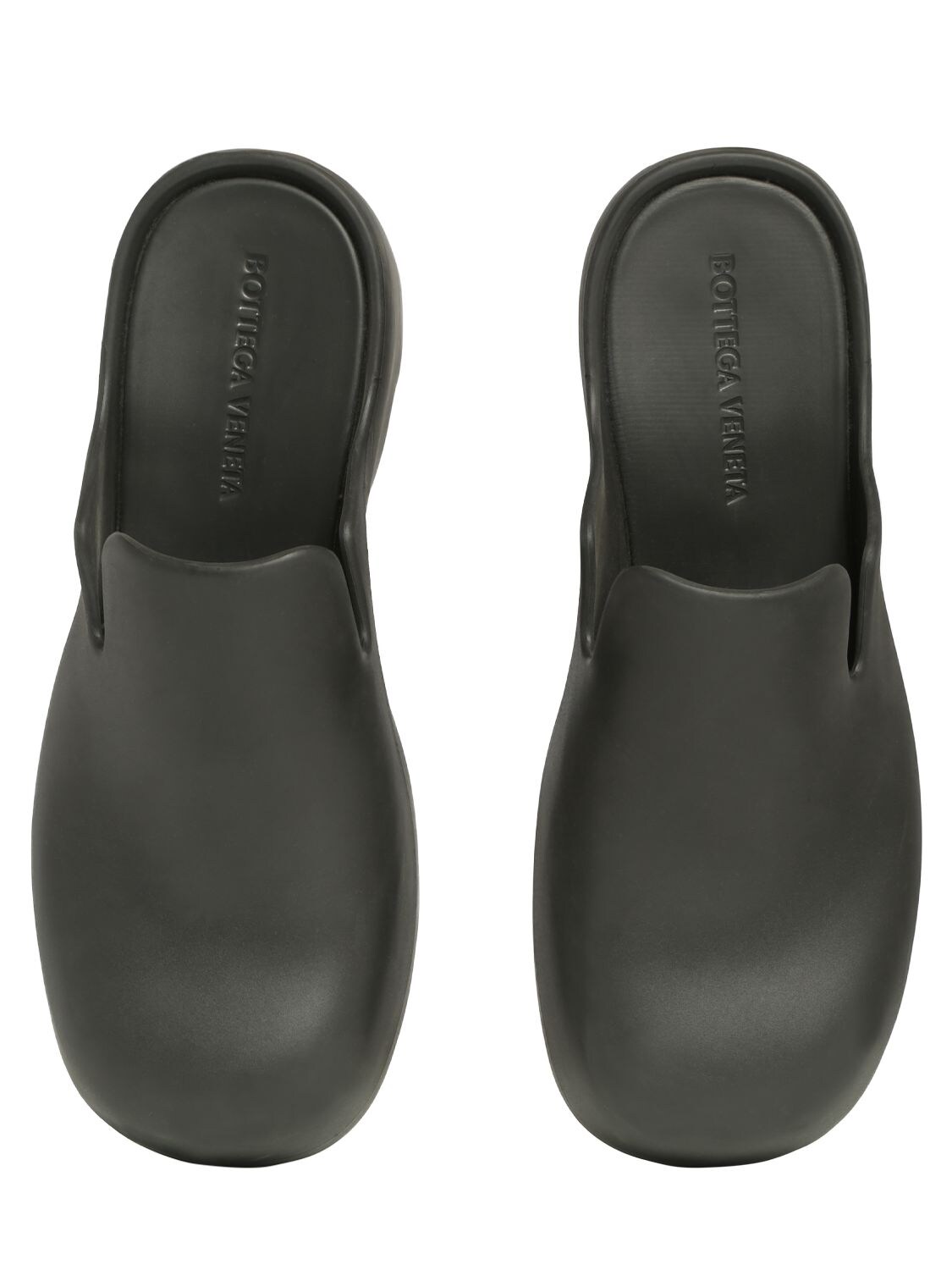 Shop Bottega Veneta Rubber Flash Mules In Black