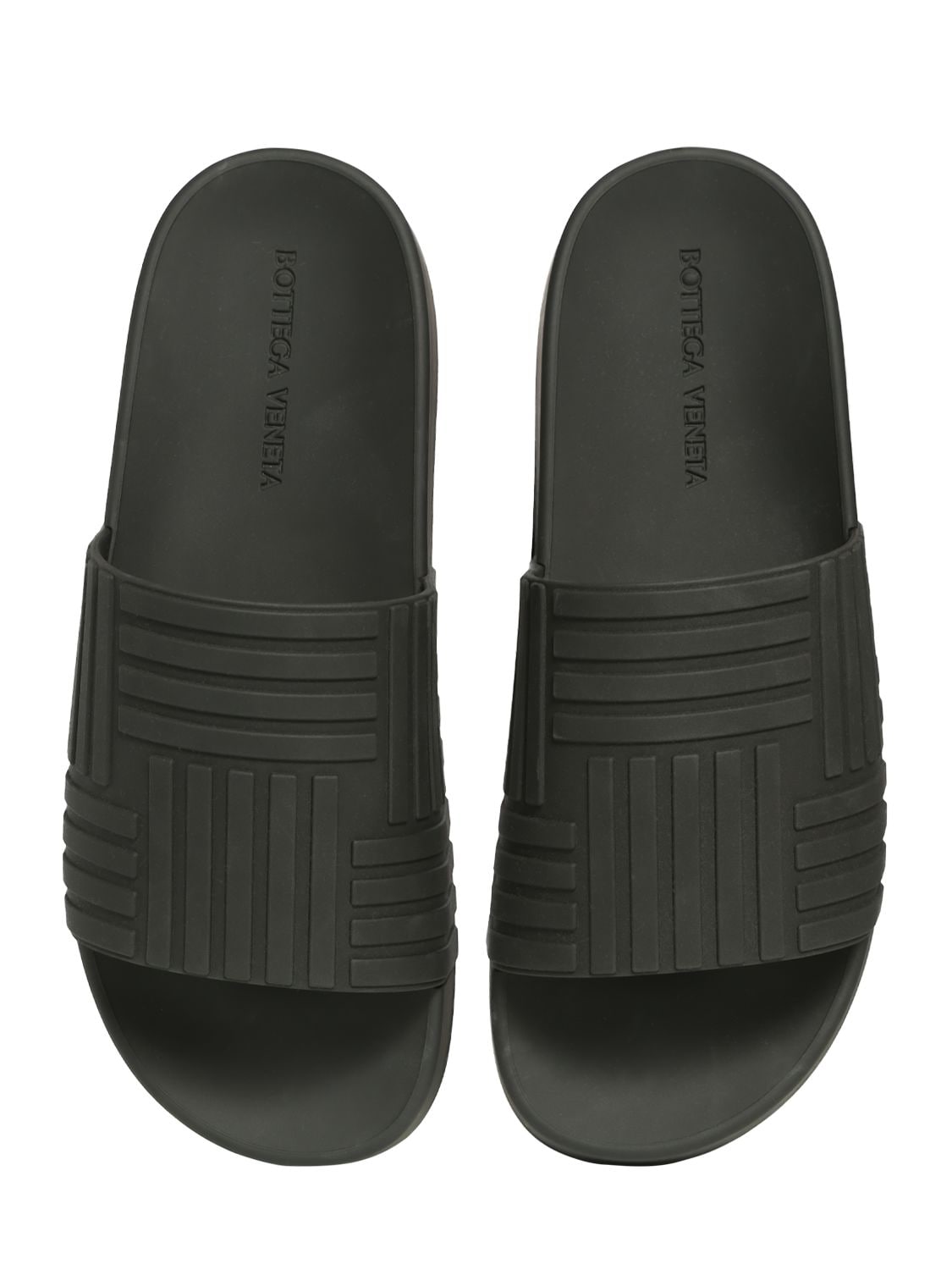 Shop Bottega Veneta Rubber Slide Sandals In Black