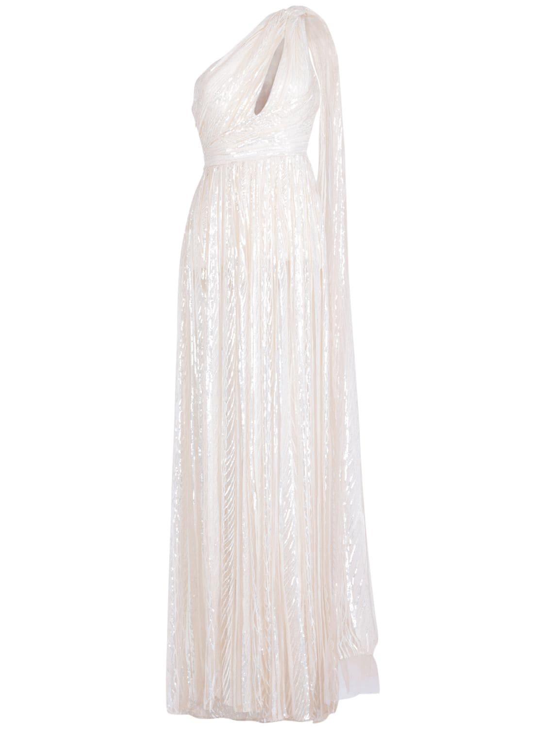 ELIE SAAB SEQUINED CUT OUT LONG DRESS