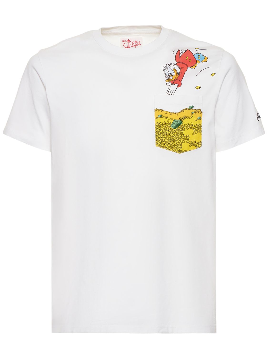Mc2 Saint Barth Scrooge Print Cotton Jersey T-shirt In White | ModeSens