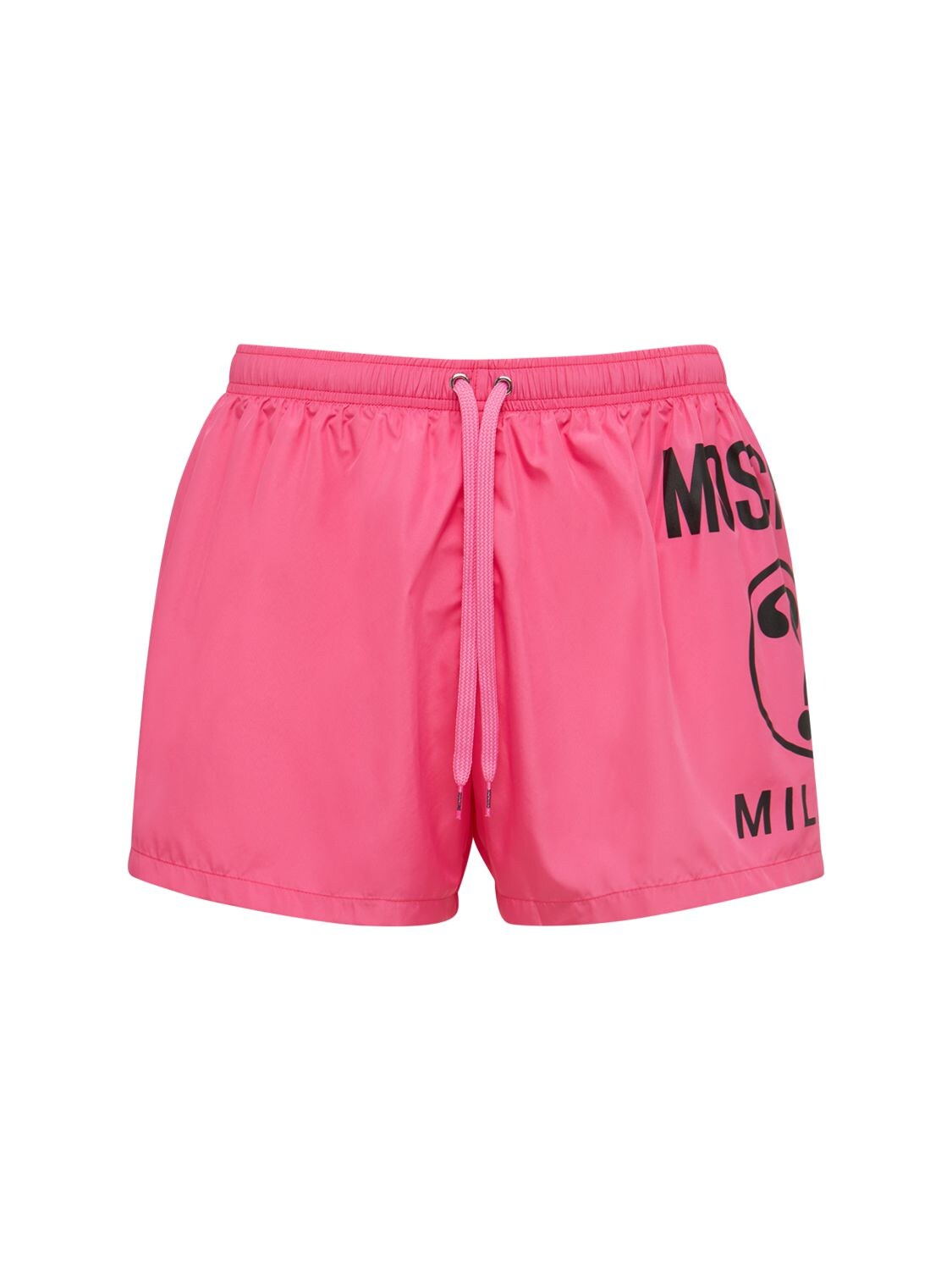 Moschino Underwear Logo Print Nylon Swim Shorts In Pink