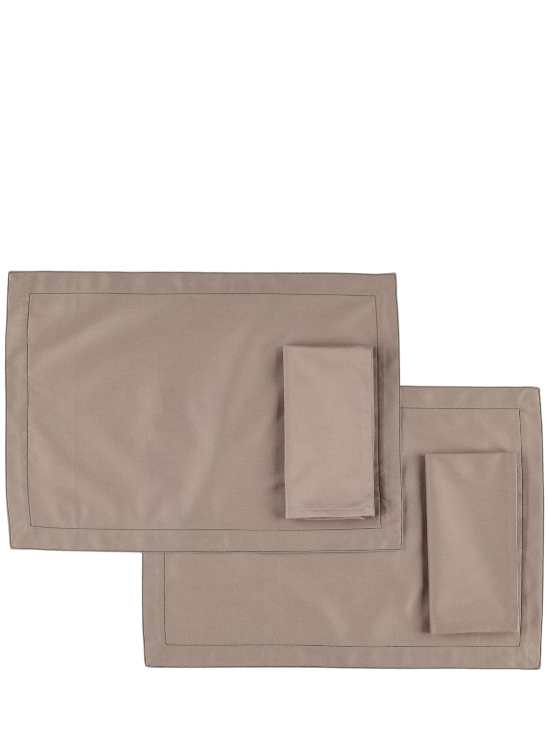 Alessandro Di Marco Set Of 2 Placemats & Napkins In Beige
