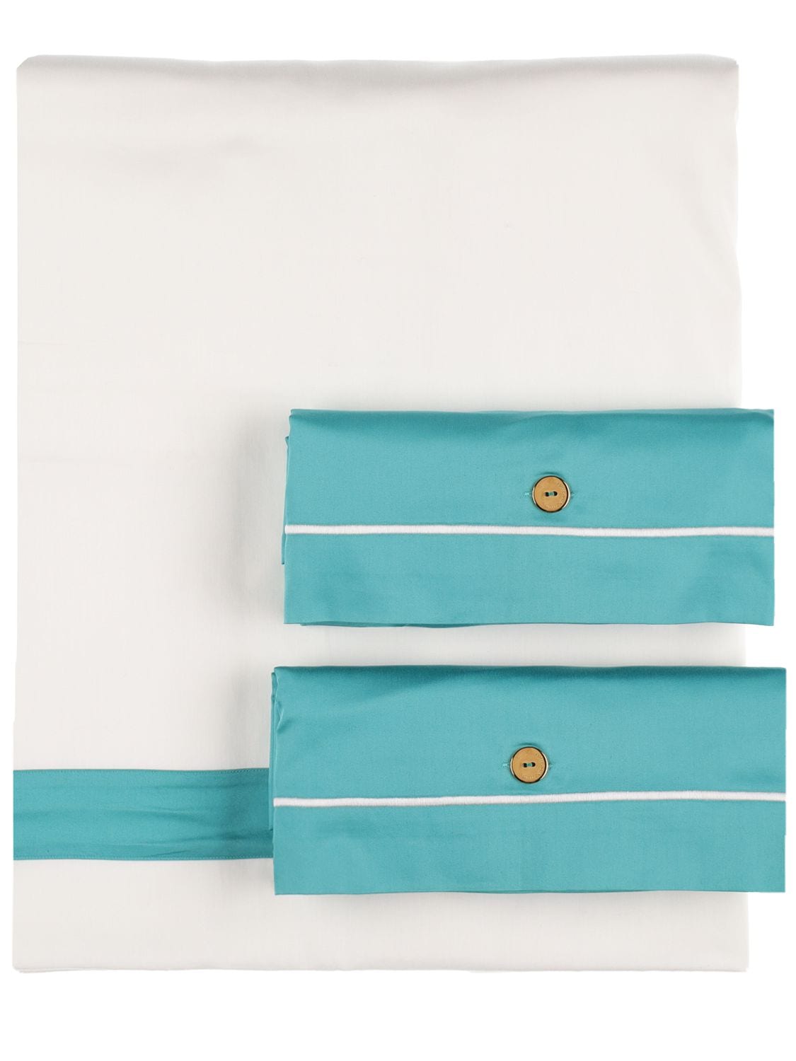 Alessandro Di Marco Duvet Cover & Pillowcases Set In White,blue