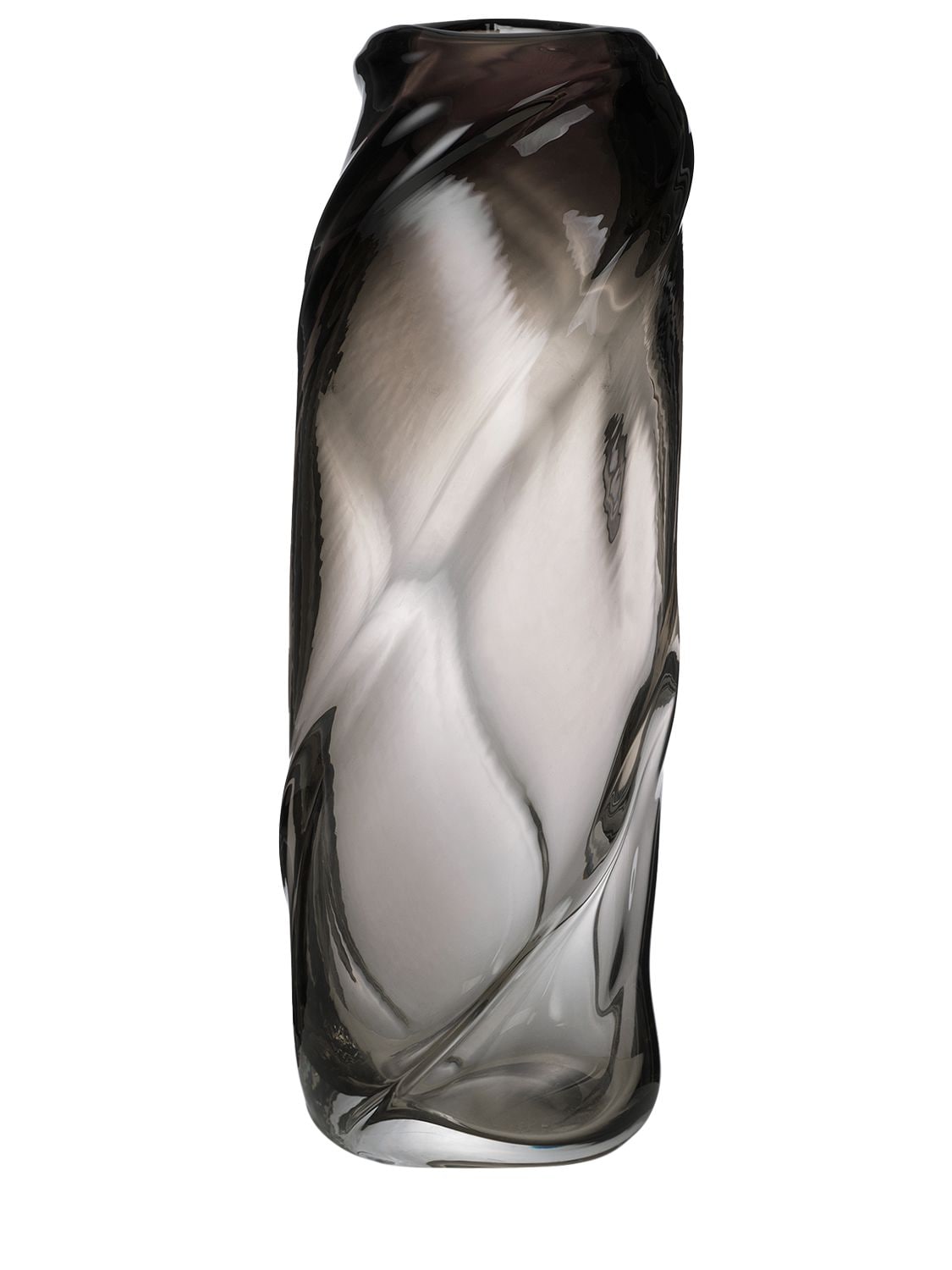 Ferm Living Tall Water Swirl Glass Vase In Grey