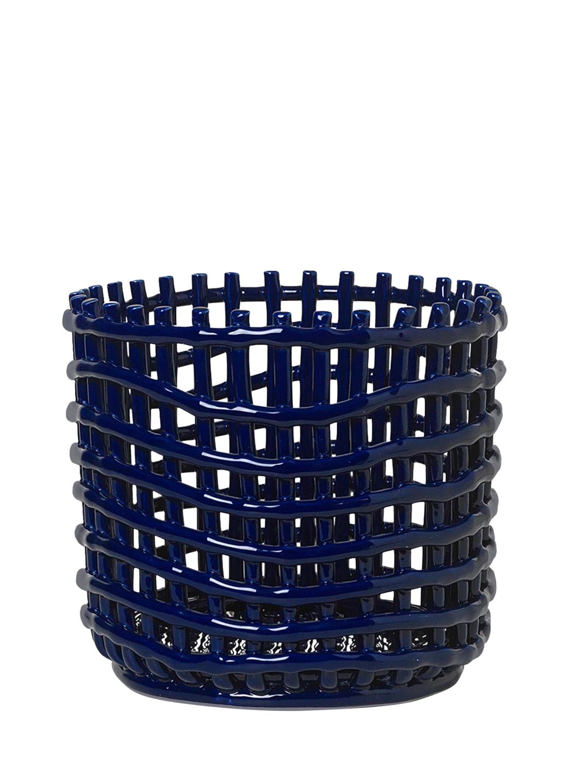 Ferm Living Small Ceramic Basket In Blue