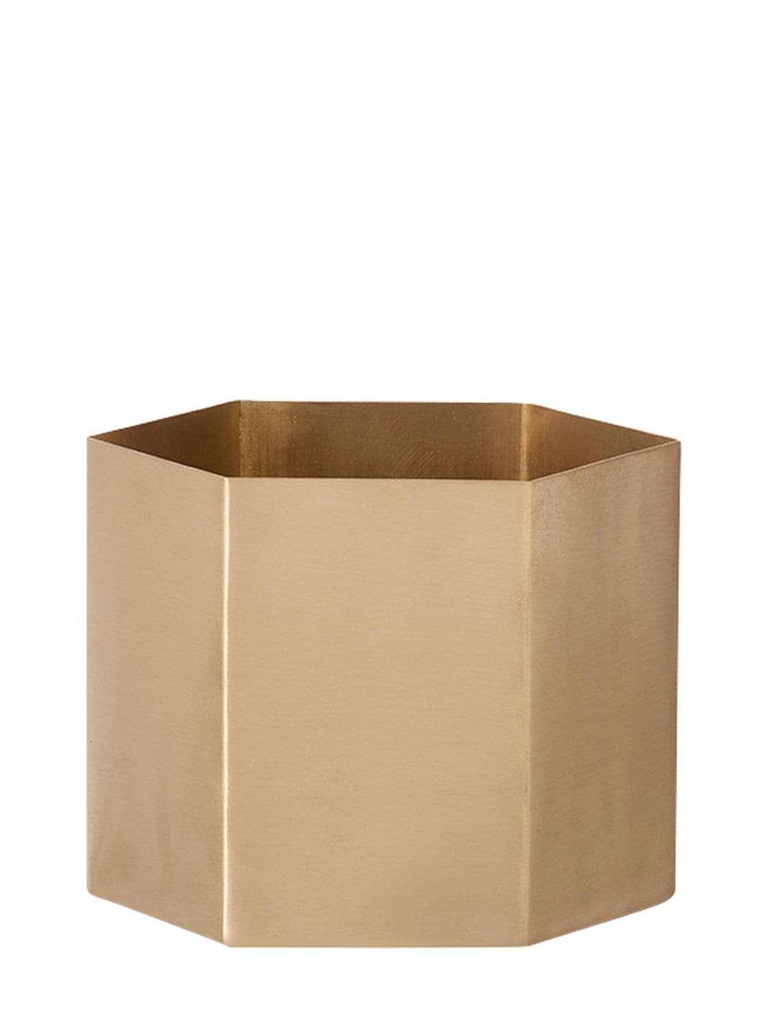 Ferm Living Extra Large Hexagon Pot In Gold