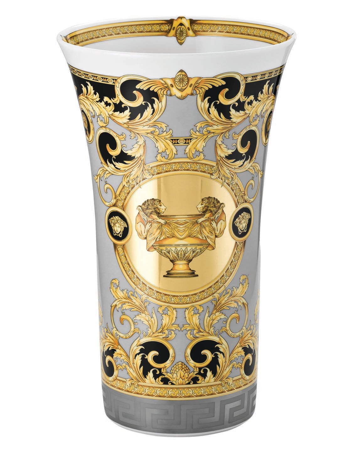 Versace Prestige Gala Porcelain Vase In Grey,gold | ModeSens