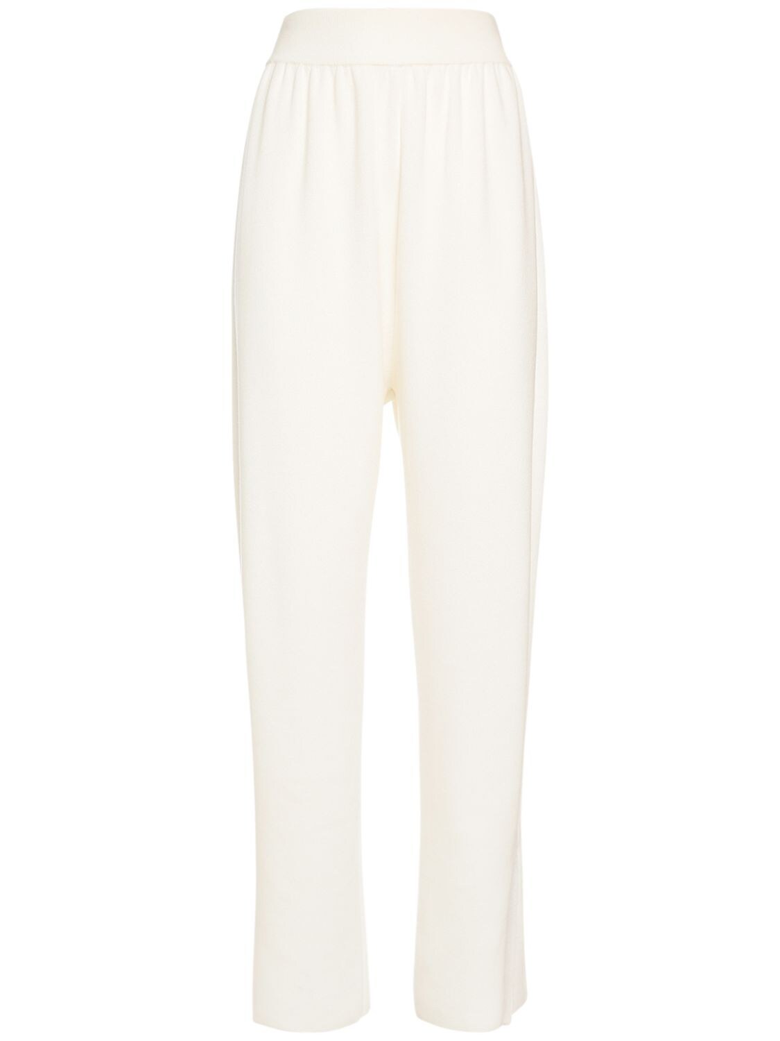 Agnona Cotton Blend Knit Pants In White