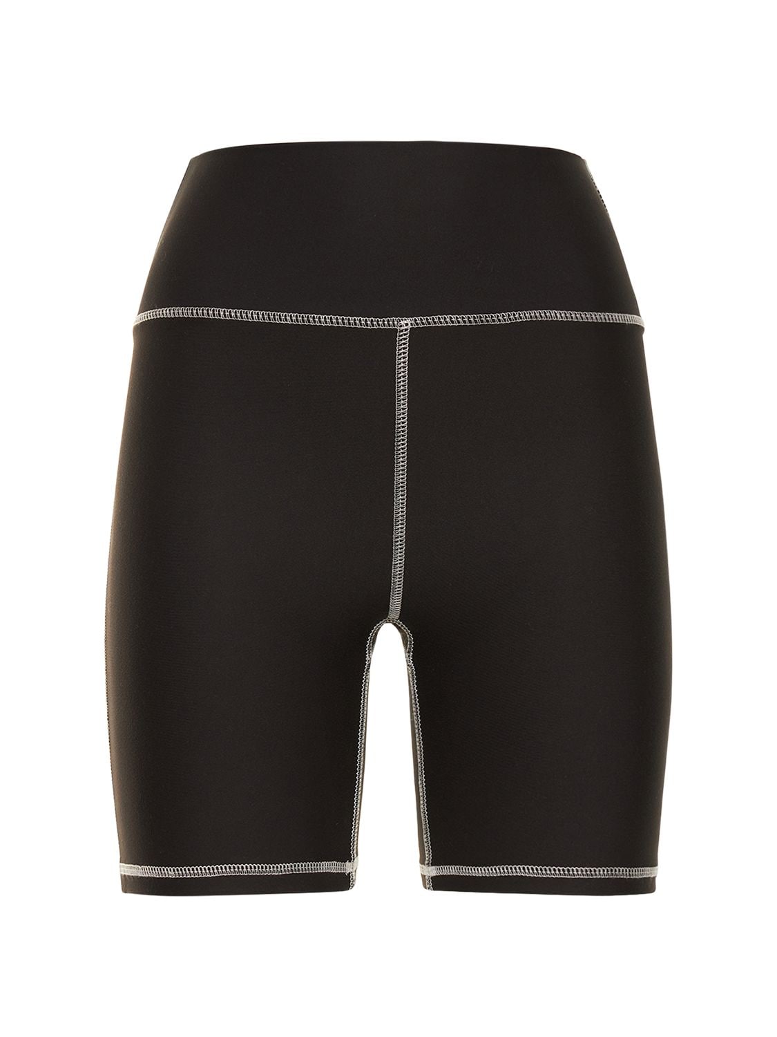 Weworewhat Corset Stretch Tech Bike Shorts In Black