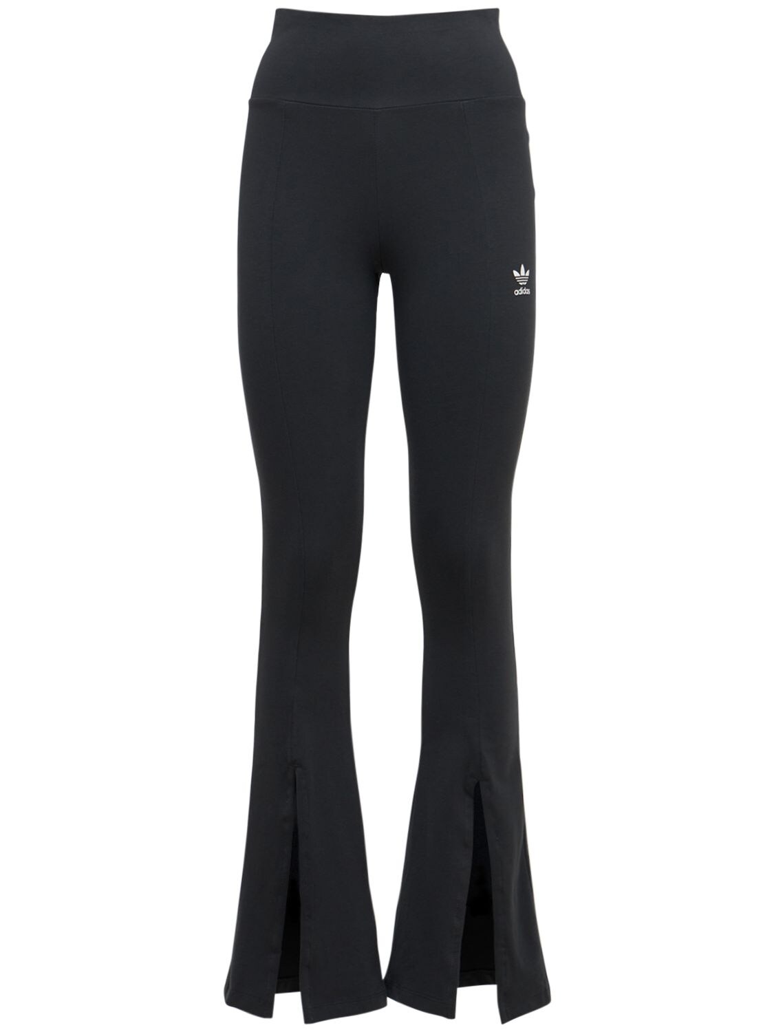 Adidas Originals Logo Stretch Cotton Leggings In Black