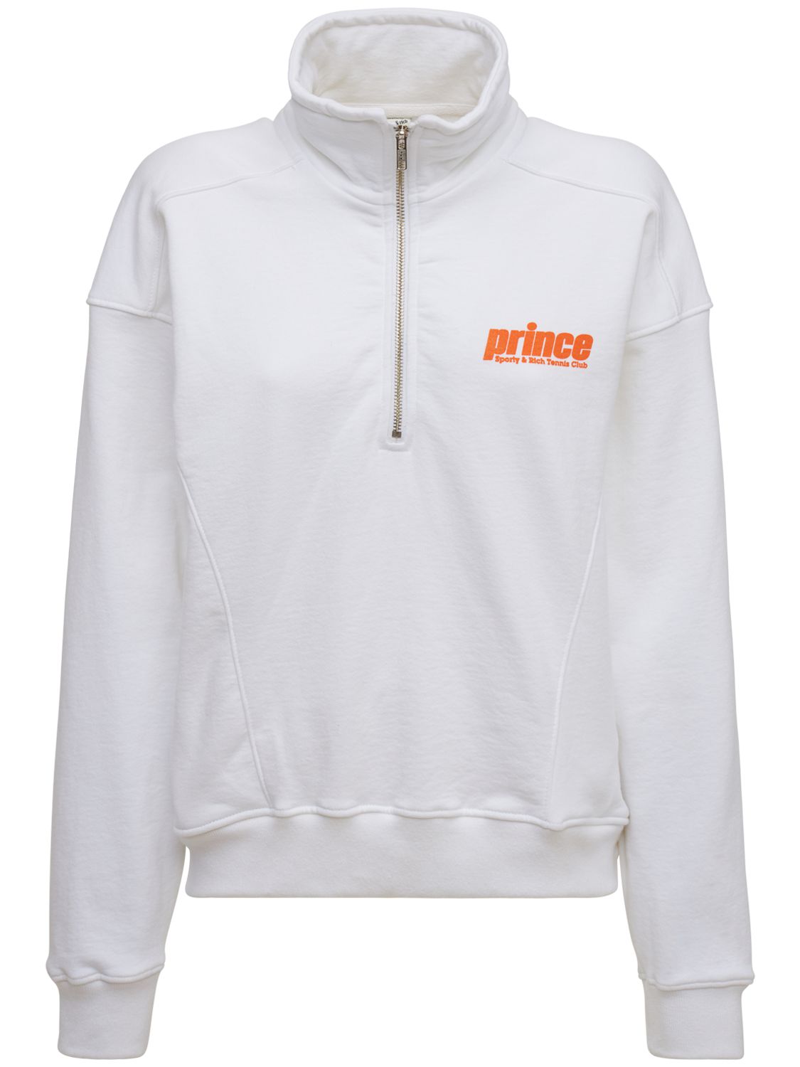 Sporty And Rich Prince Sporty Quarter Zip Sweatshirt In White