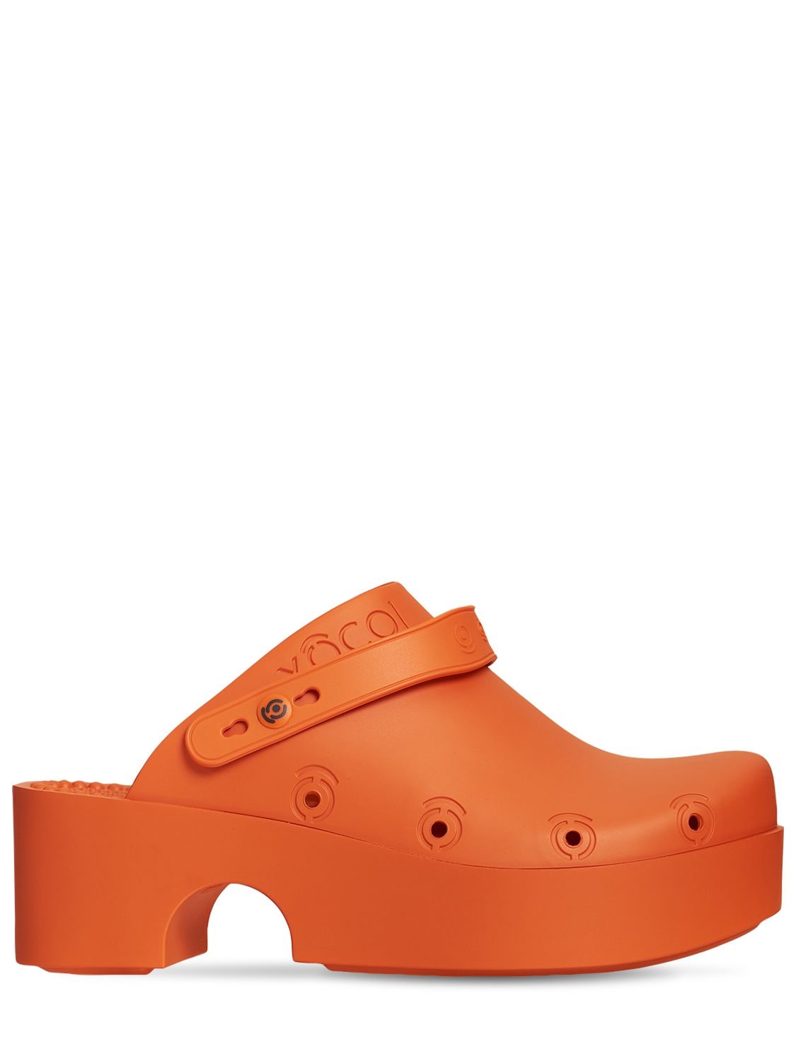 Xocoi 60mm Recycled Rubber Clogs In Orange
