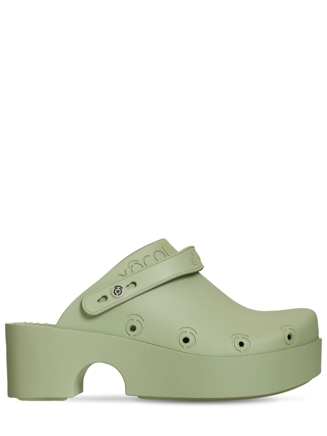 Xocoi 60mm Recycled Rubber Clogs In Military Green
