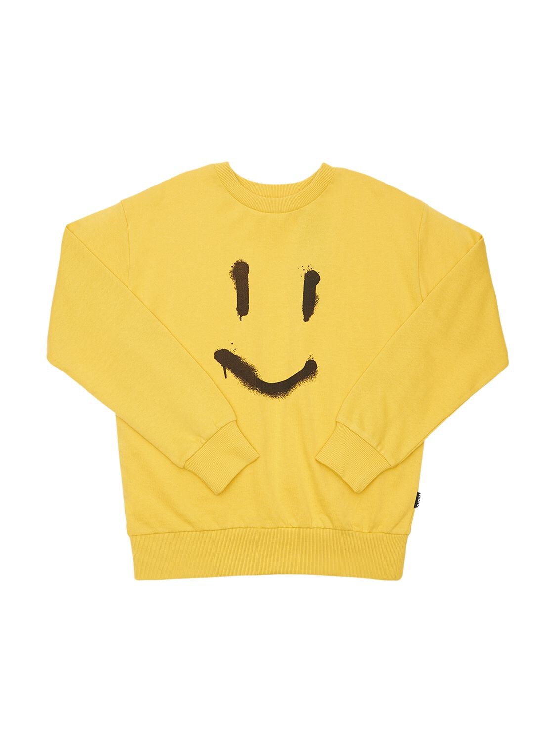 Molo Kids' Smiley-print Organic-cotton Sweatshirt In Yellow | ModeSens