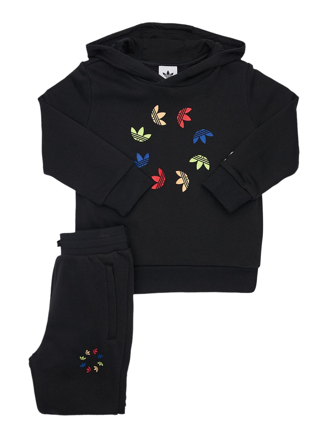 Adidas Originals Kids' Logo Cotton Hoodie & Sweatpants In Black