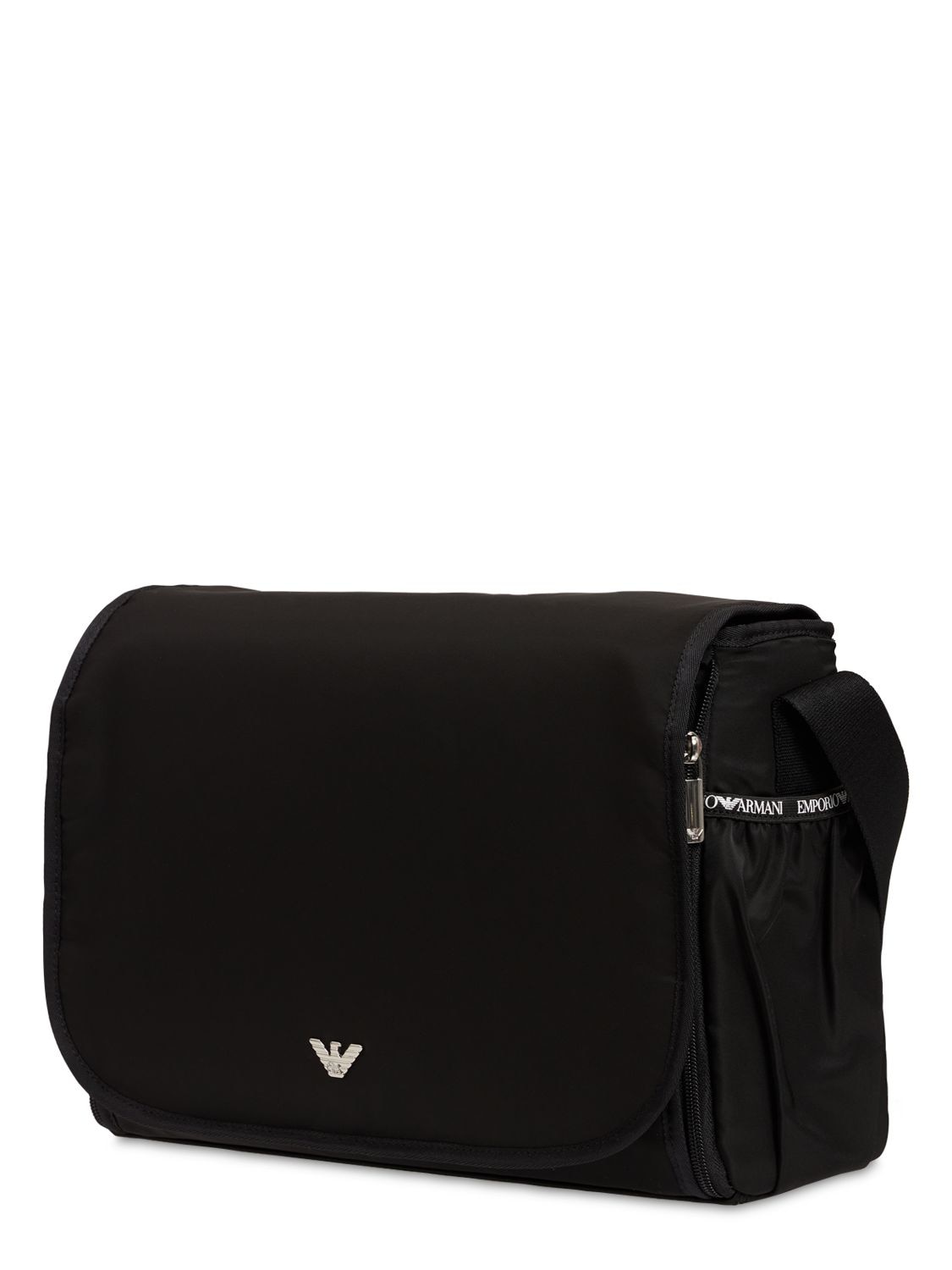 Shop Emporio Armani Nylon Changing Bag, Pad & Bottle Holder In 黑色