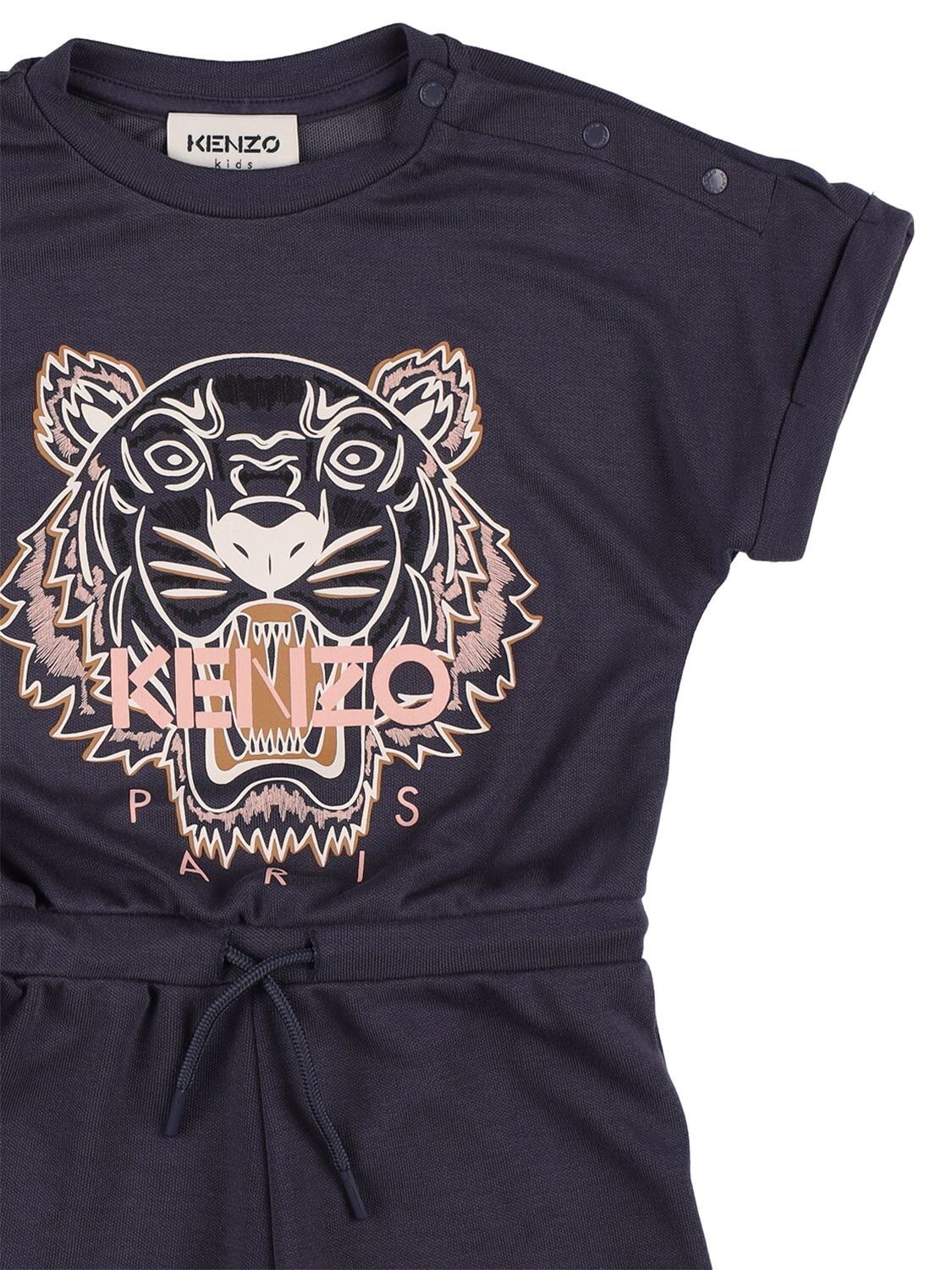 Kenzo Tiger Print Lyocell Blend Playsuit In Navy