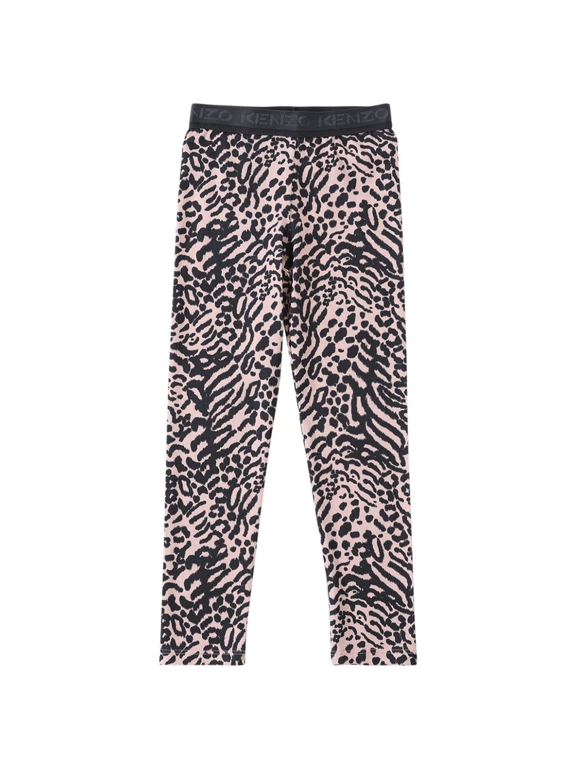 KENZO ALL OVER PRINT COTTON JERSEY LEGGINGS