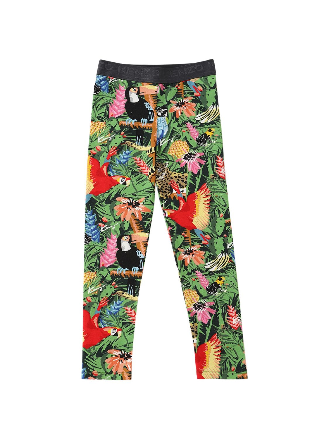 KENZO ALL OVER PRINT COTTON JERSEY LEGGINGS