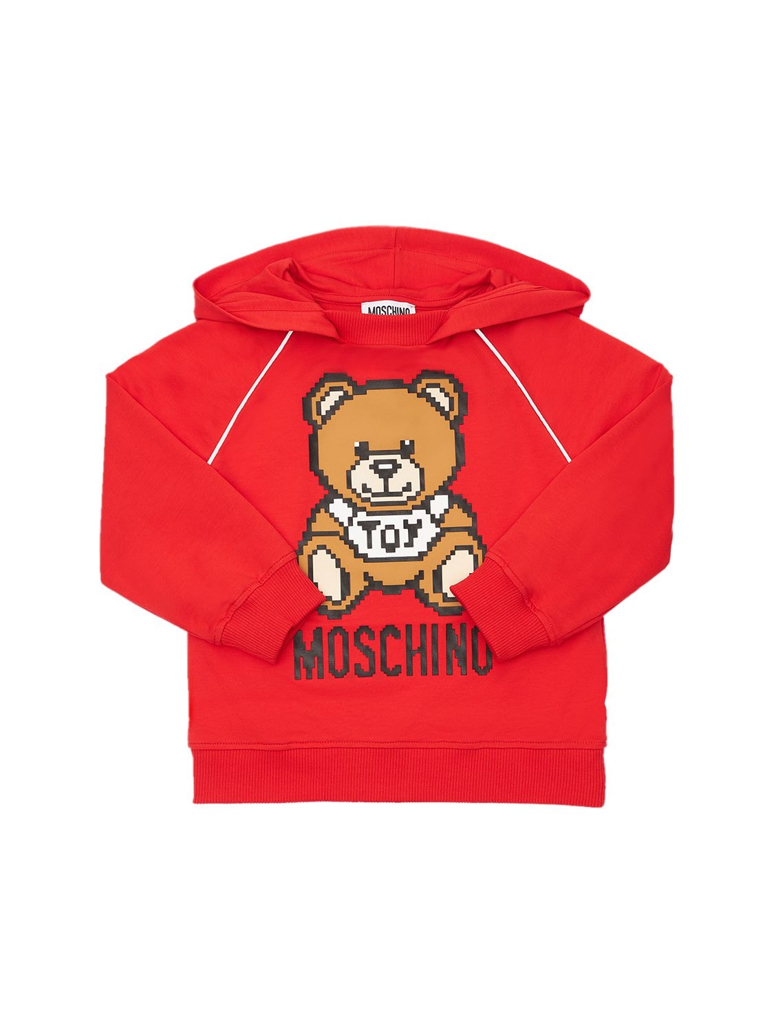 Moschino Kids' Toy Logo Cotton Blend Hoodie In Red