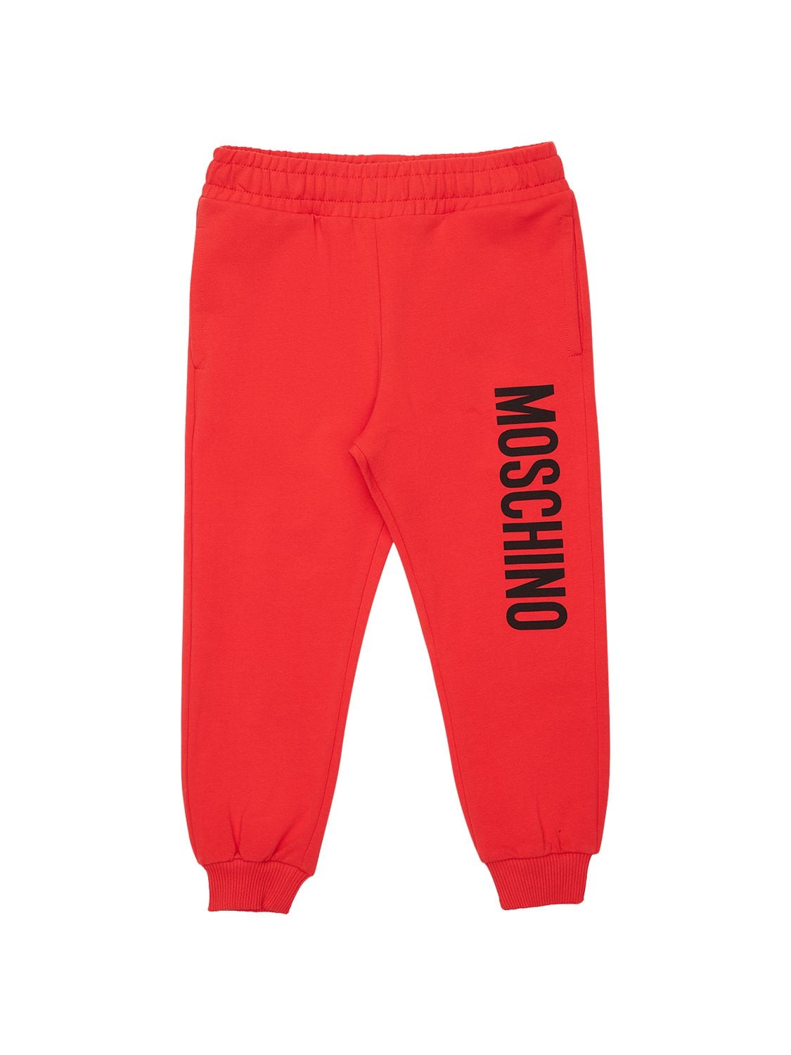 Moschino Kids' Logo Print Cotton Sweatpants In Red