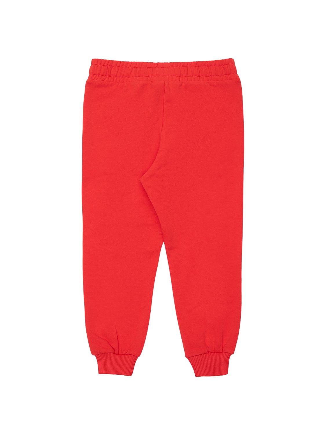 Shop Moschino Logo Print Cotton Sweatpants In Red