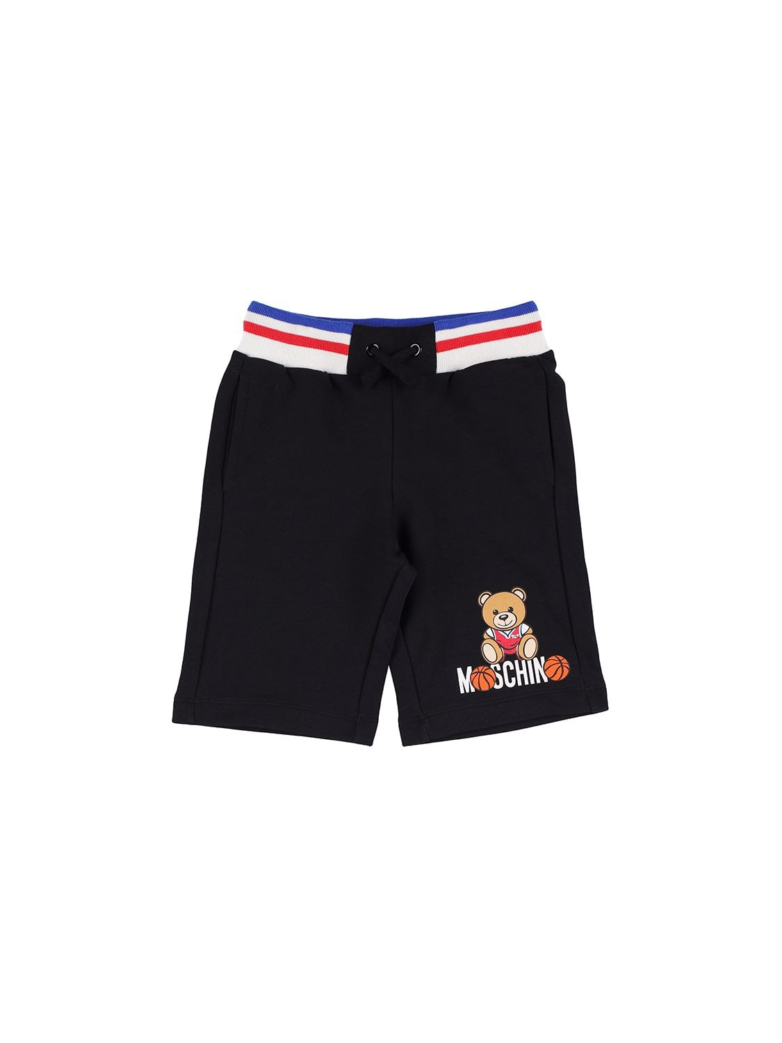 Moschino Kids' Toy Logo Cotton Sweat Shorts In Black