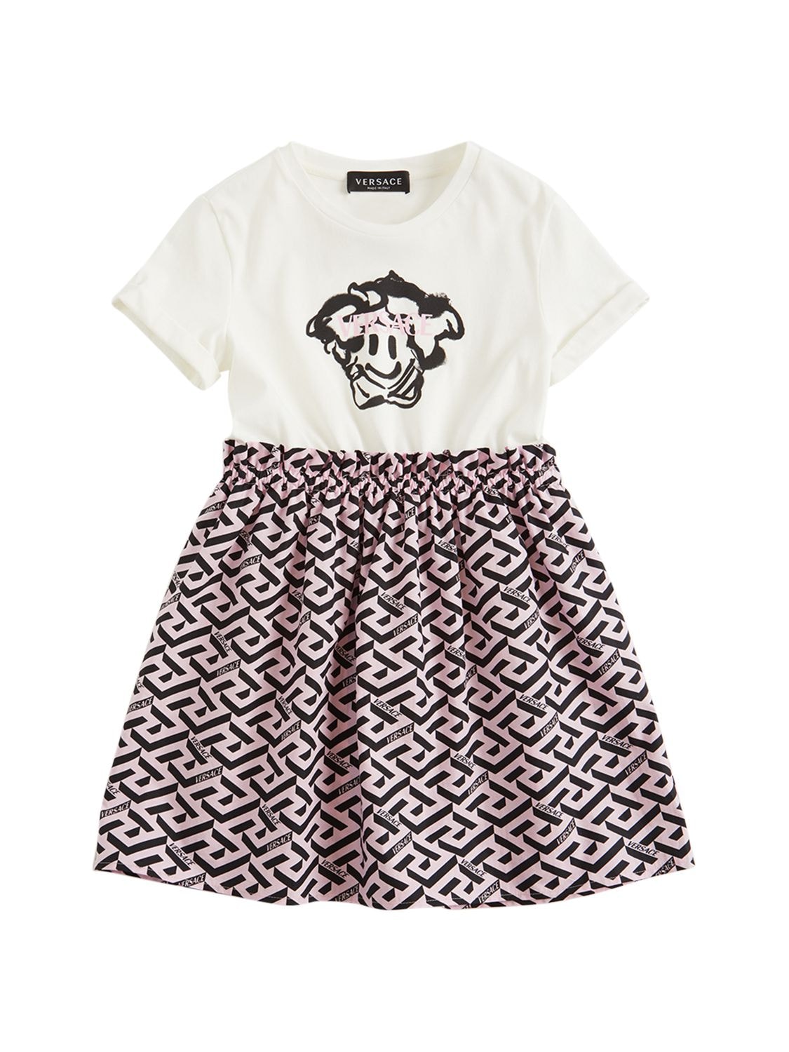 Printed Cotton Jersey & Poplin Dress